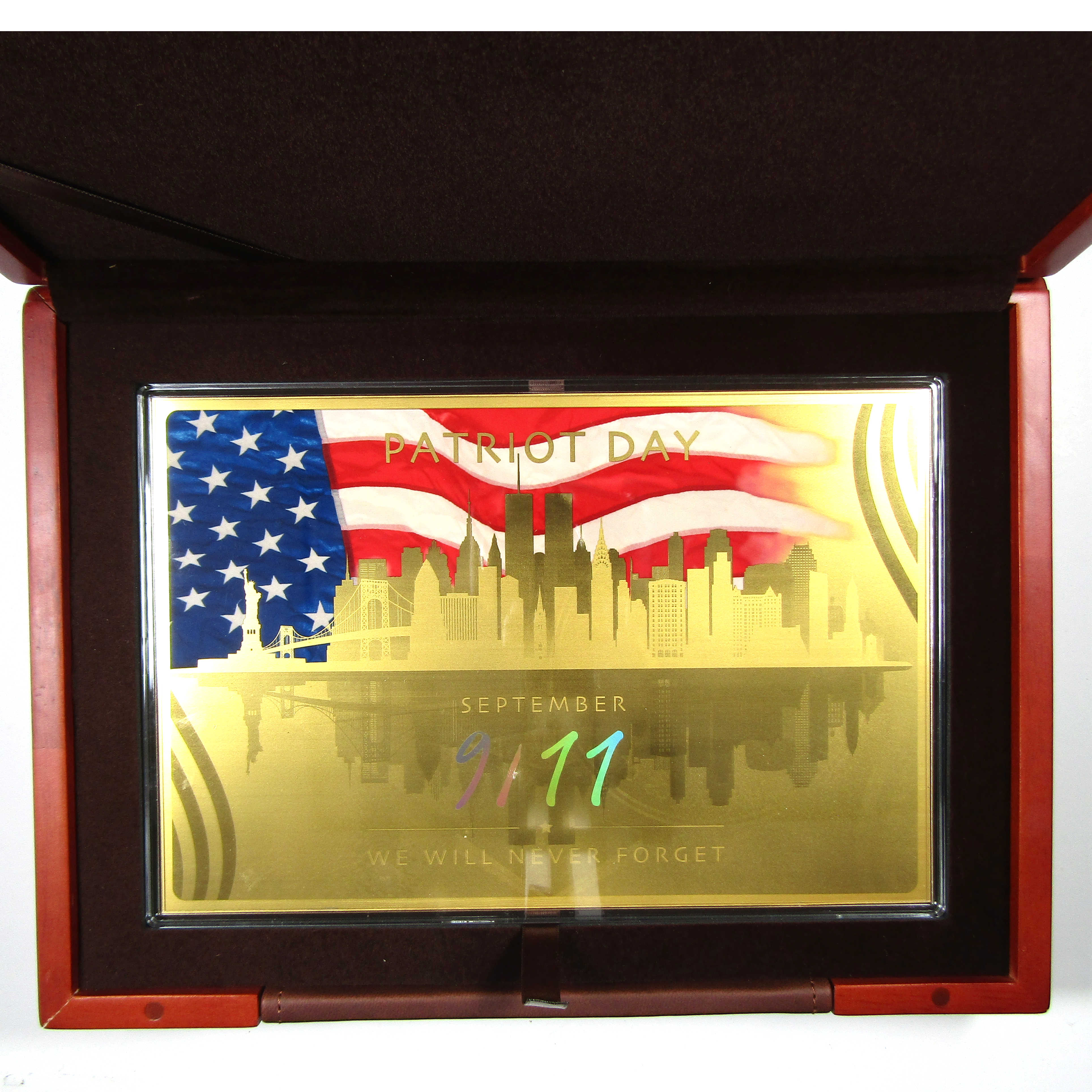 September 11 We Will Never Forget Gold 10000 Francs CFA COA SKU:I13705