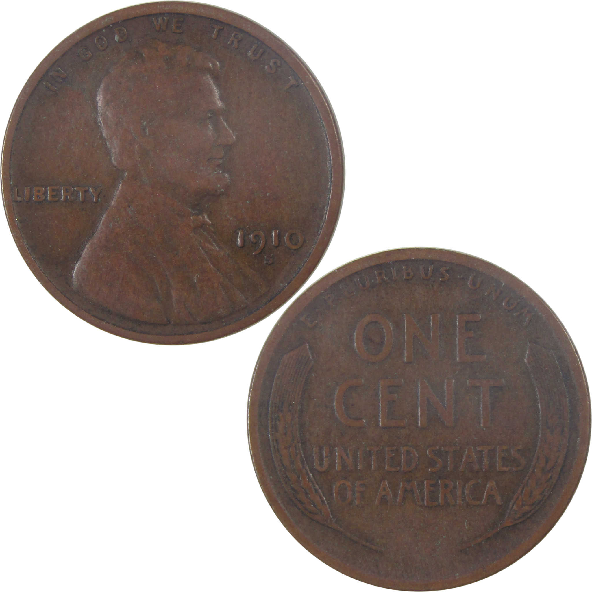 1910 S Lincoln Wheat Cent VF Very Fine Penny 1c Coin SKU:I17371