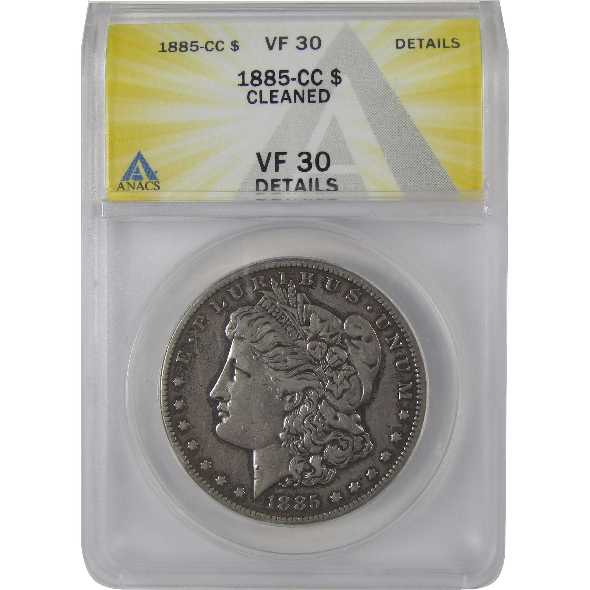 1885 CC Morgan Dollar VF 30 Details ANACS Silver $1 Coin SKU:CP118