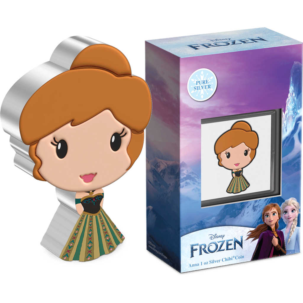 Disney Frozen Anna Chibi 1 oz .999 Silver $2 Proof 2022 COA SKU:OPC148