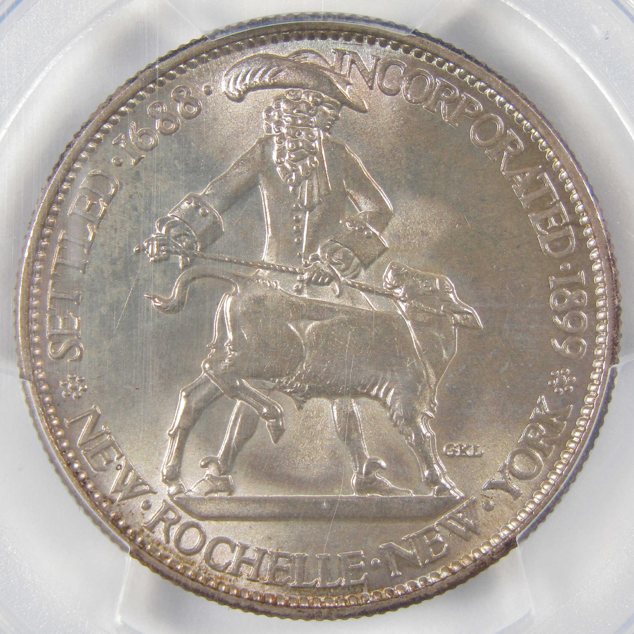 1938 New Rochelle New York Commemorative Silver Half Dollar MS 65 PCGS