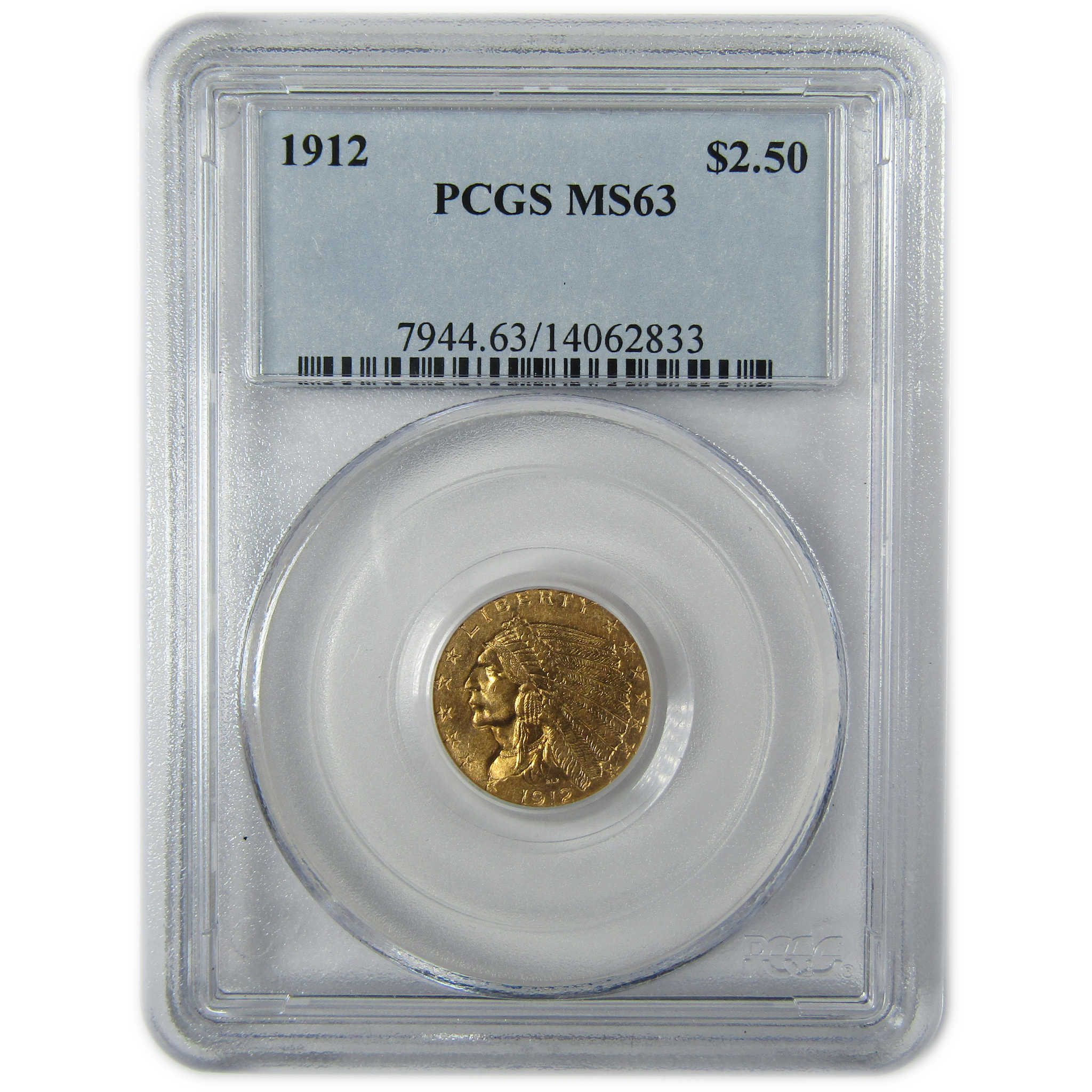1912 Indian Head Gold Quarter Eagle MS 63 PCGS Uncirculated SKU:CP326