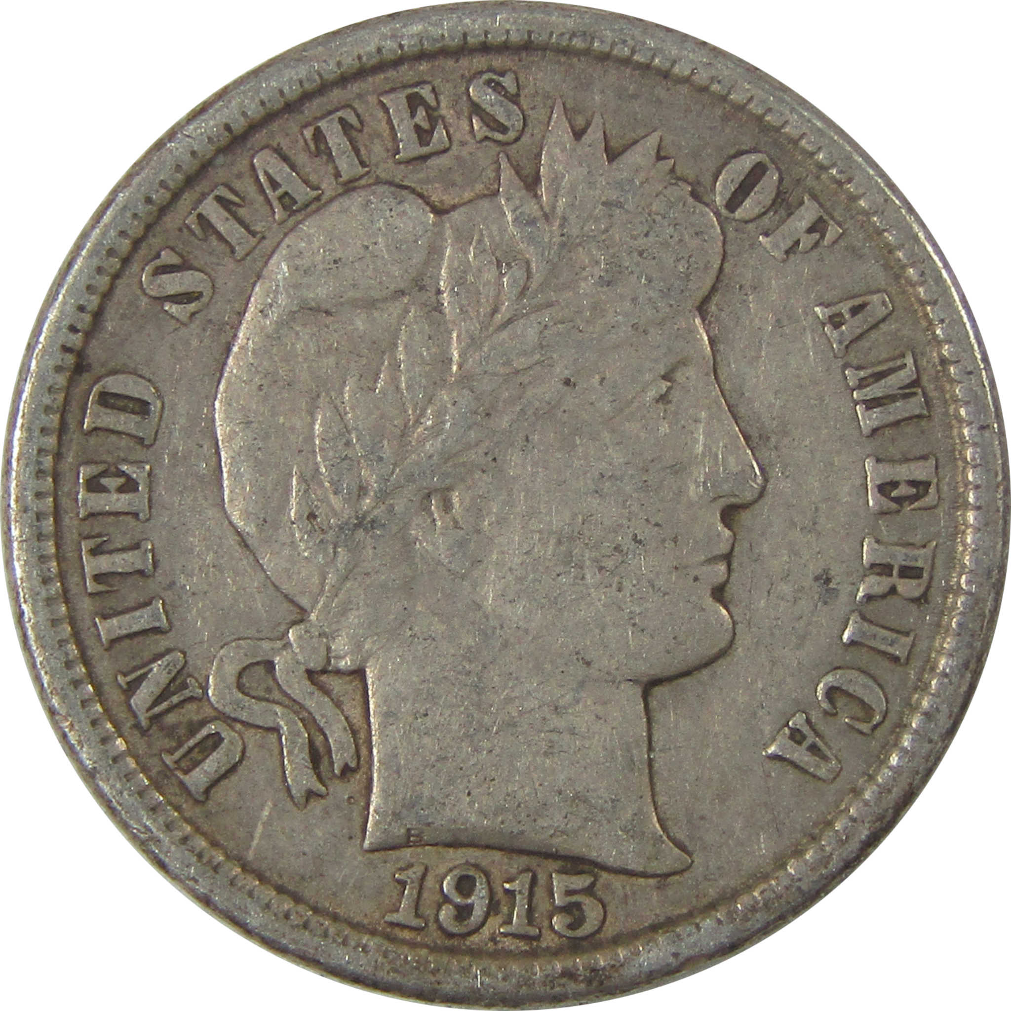 1915 Barber Dime XF EF Extremely Fine Silver 10c Coin SKU:I21110