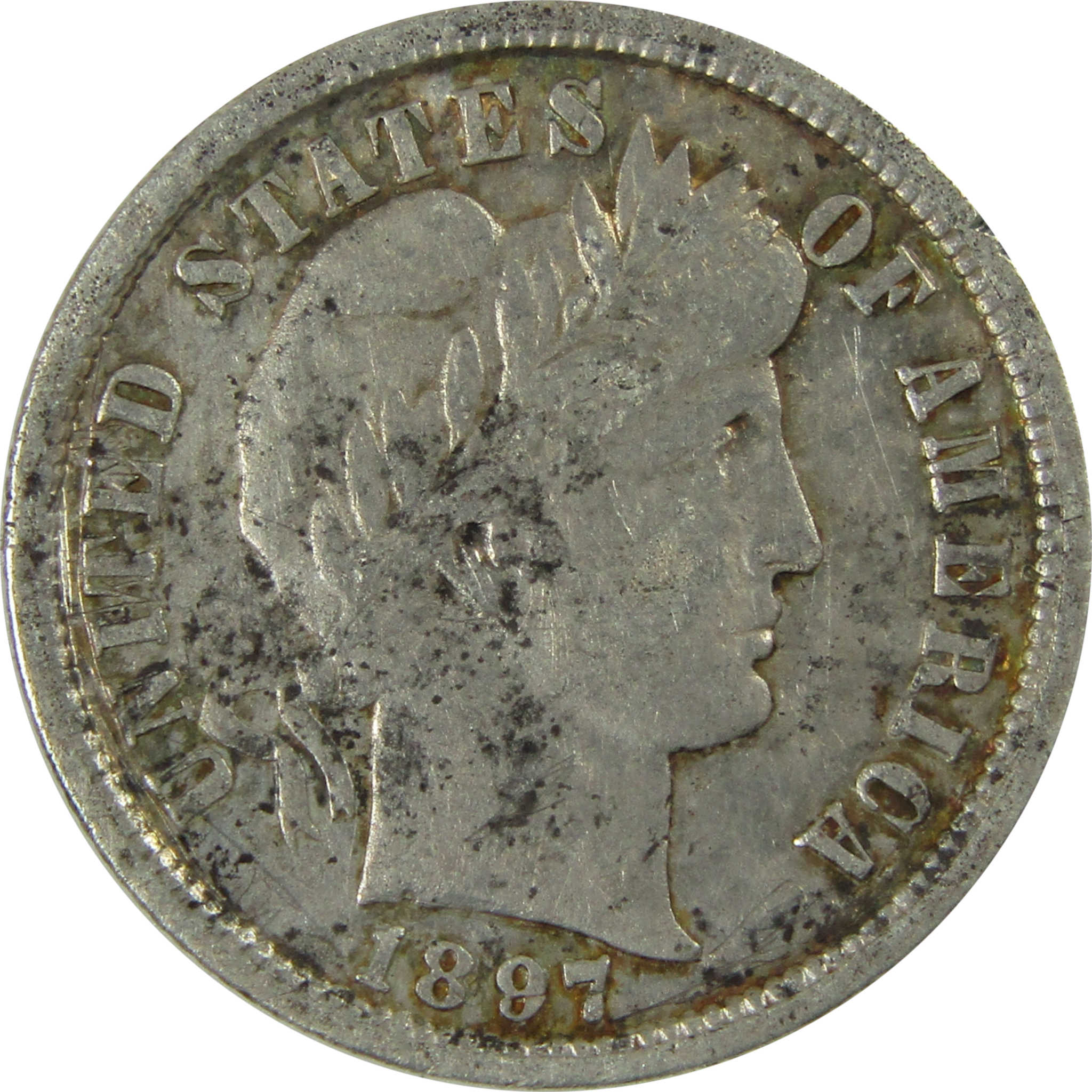 1897 Barber Silver Dime XF EF Extremely Fine Details SKU:CP1021