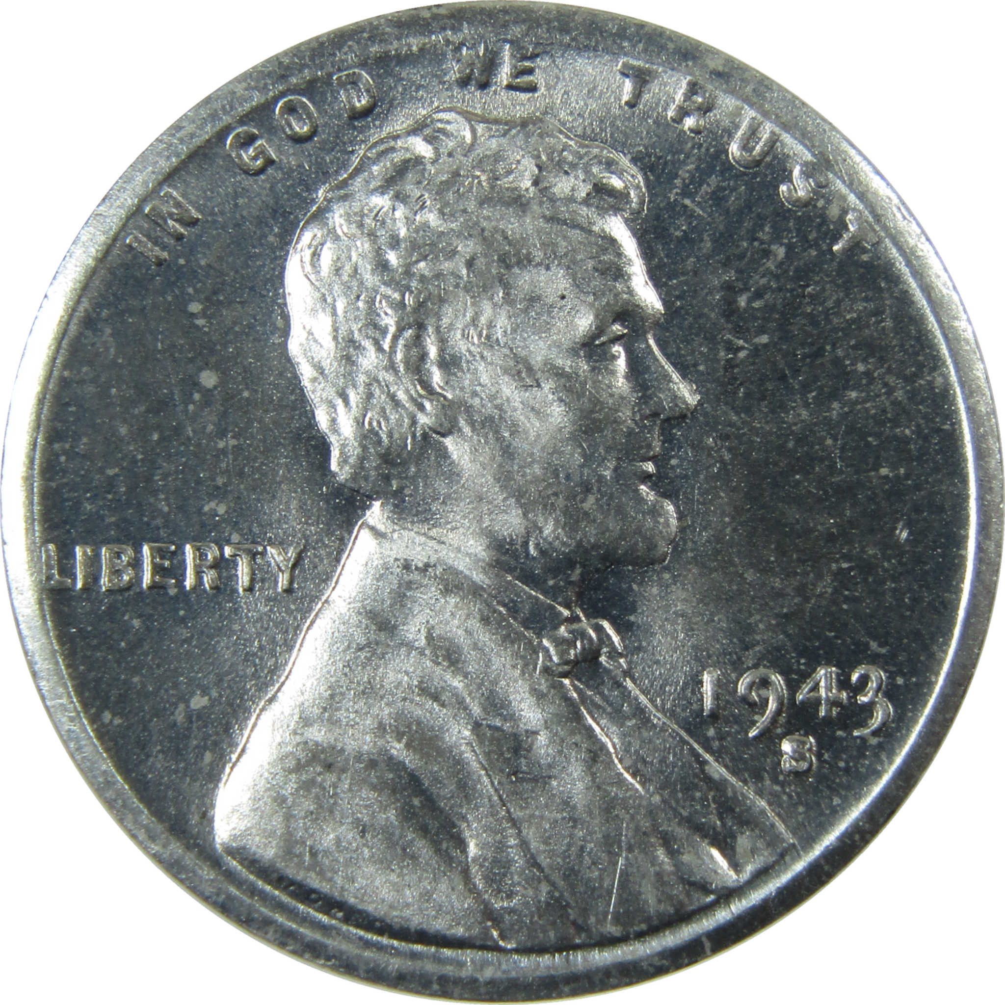 1943 S Lincoln Wheat Steel Cent Uncirculated Penny 1c Coin SKU:I28332