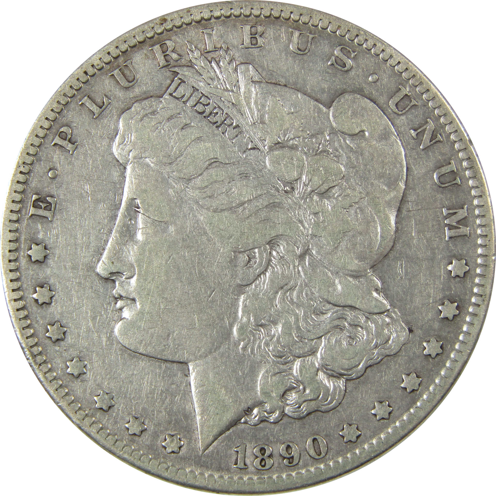 1890 CC Morgan Silver Dollar VF Very Fine Details $1 Coin SKU:CP959
