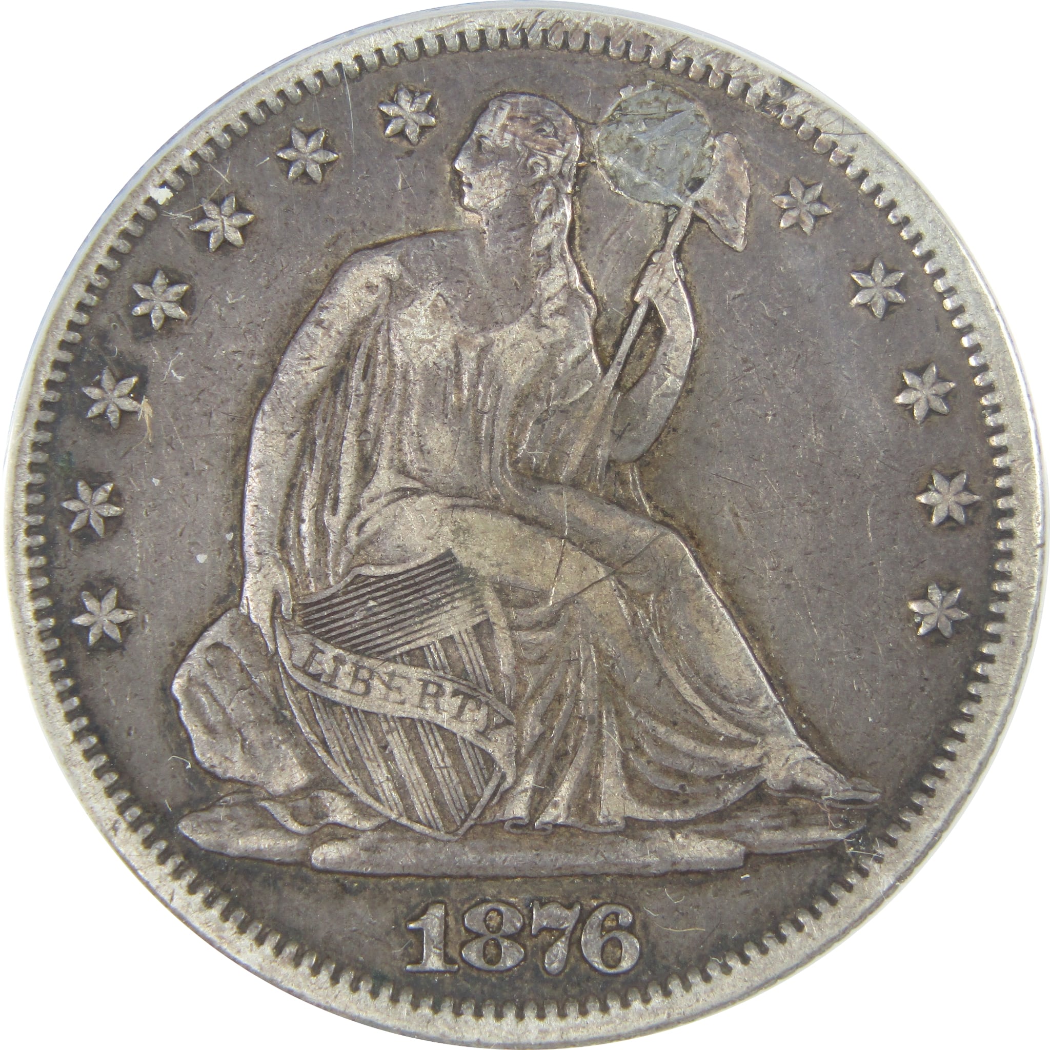 1876 S Seated Liberty Half Dollar VF 25 Details ANACS SKU:I16160