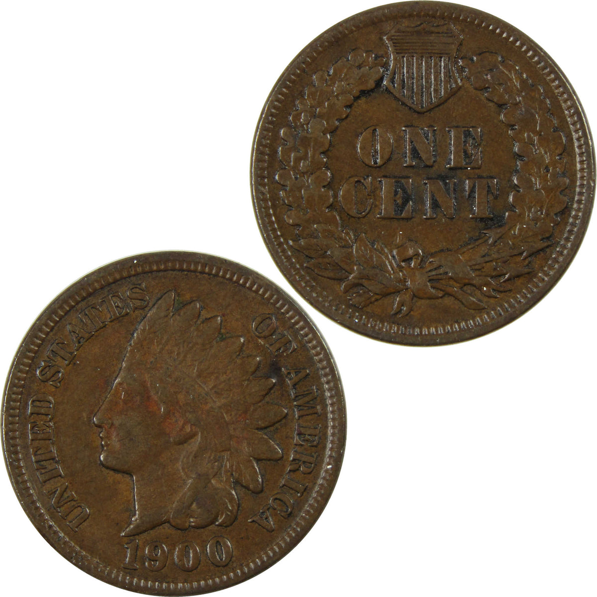 1900 Indian Head Cent XF EF Extremely Fine Penny 1c Coin SKU:I28639
