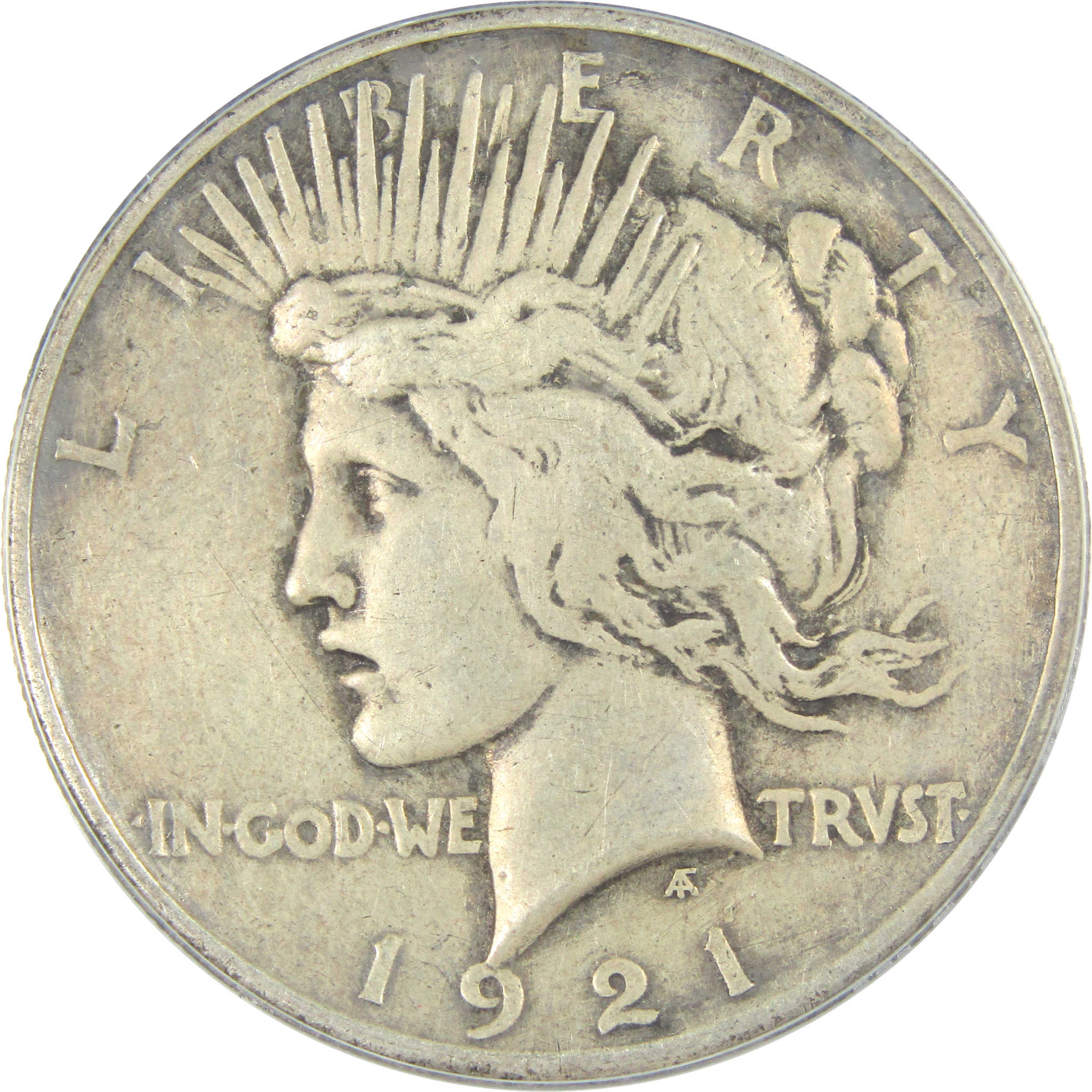 1921 High Relief Peace Dollar EF 40 Details ANACS Silver $1 SKU:I16236