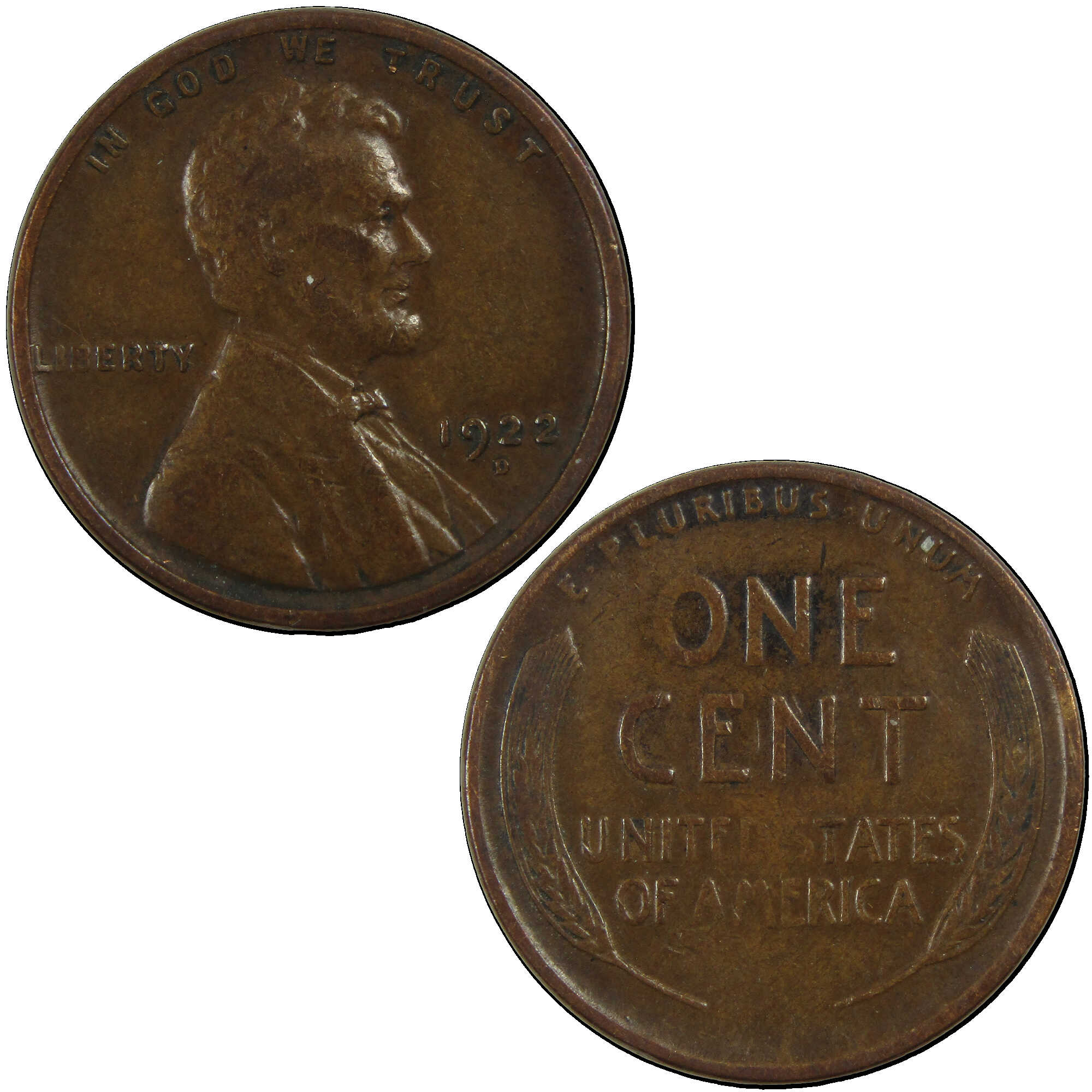1922 D Lincoln Wheat Cent VF Very Fine Penny 1c Coin SKU:I12953