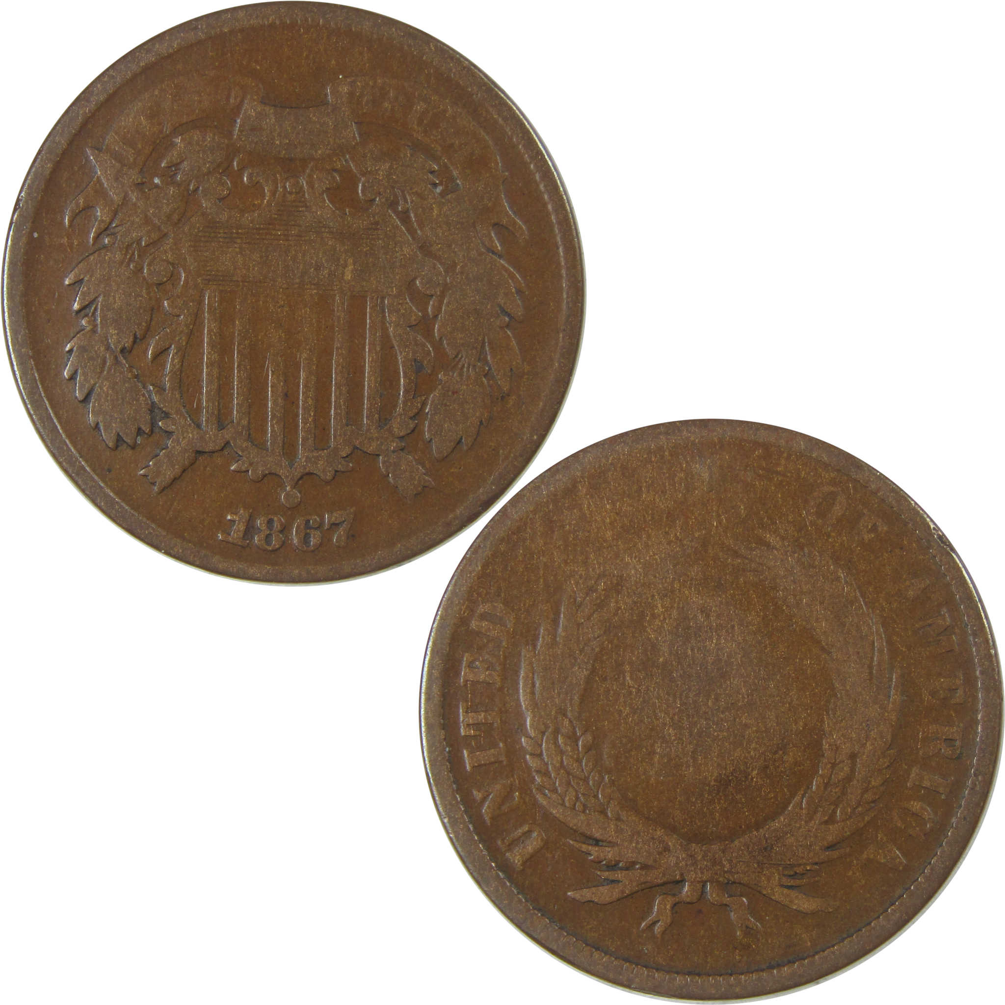 1867 Two Cent Piece G Good 2c Coin SKU:CP30