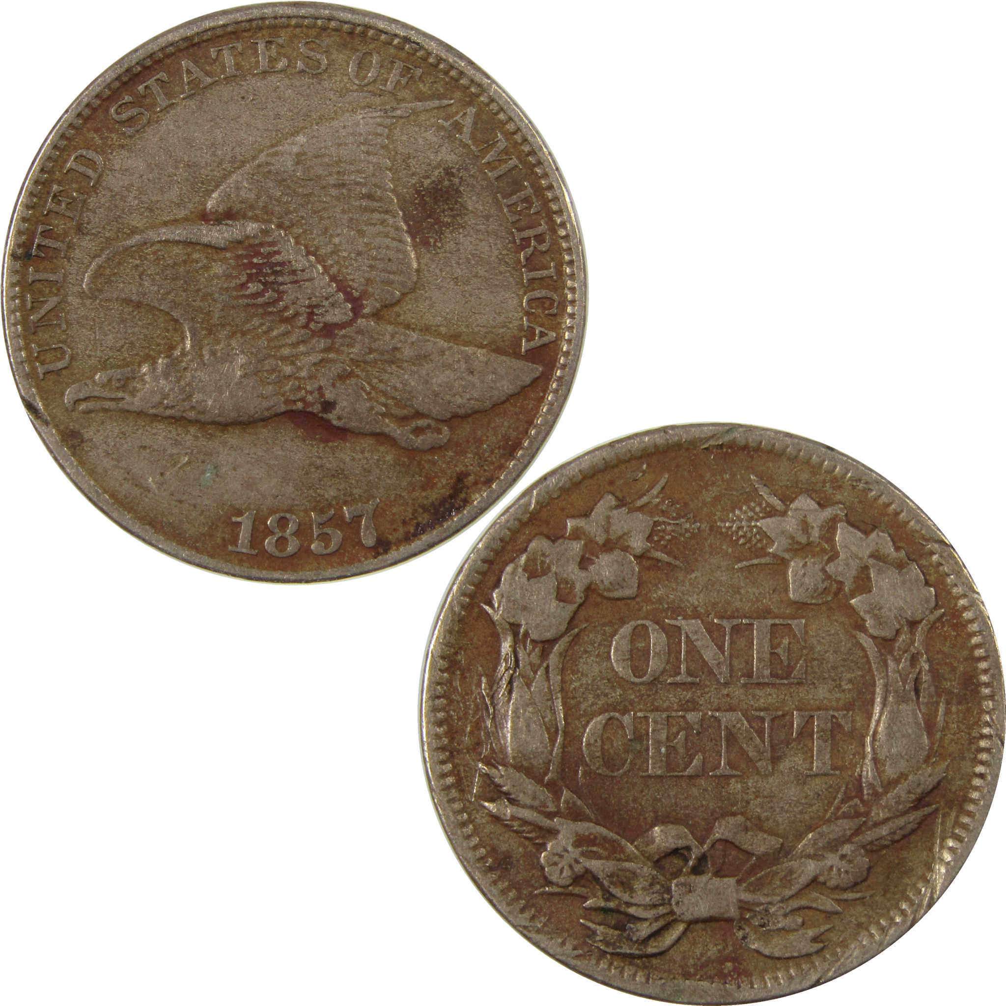 1857 Flying Eagle Cent VF Very Fine Details Penny 1c Coin SKU:I26964