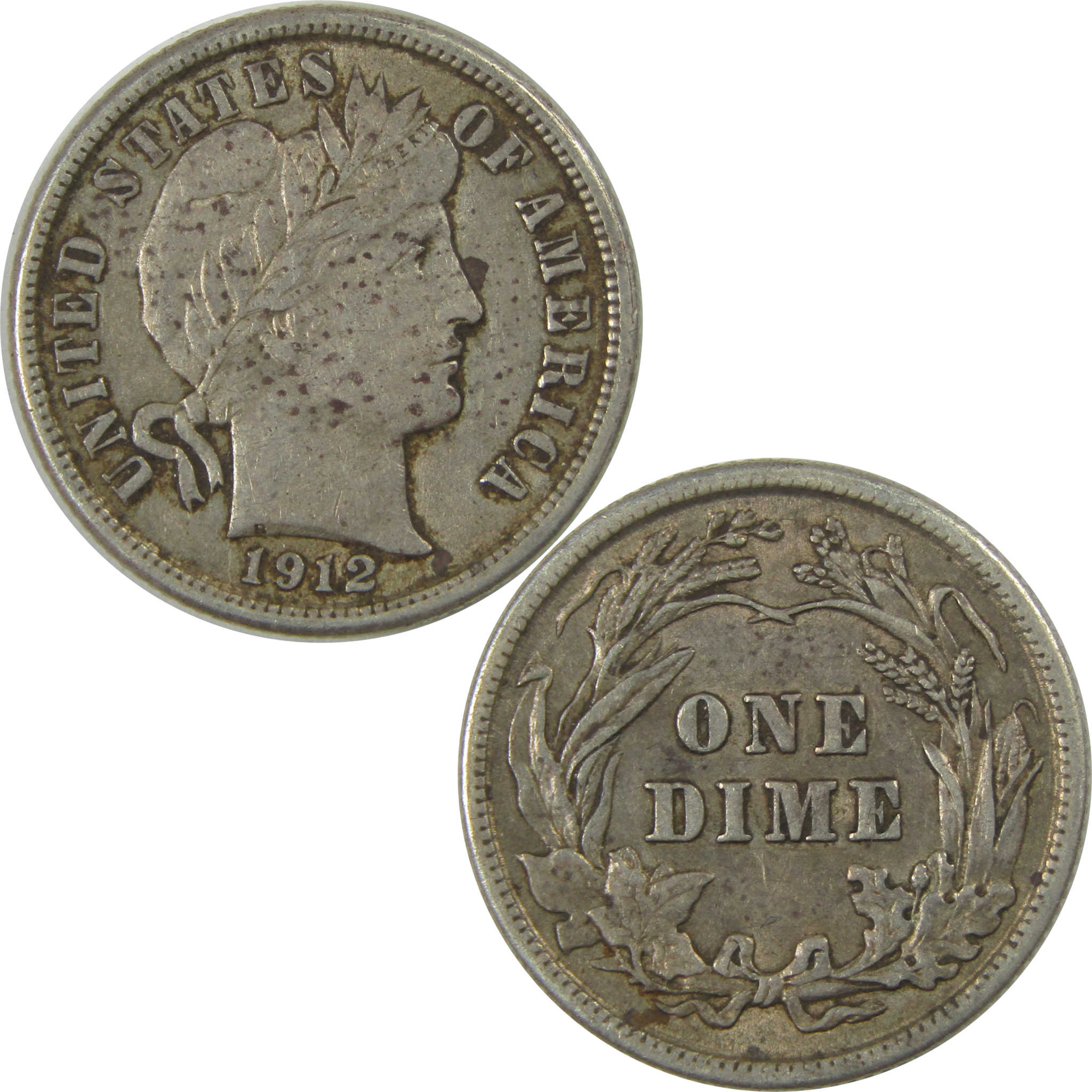 1912 Barber Dime XF EF Extremely Fine Details Silver SKU:I20658