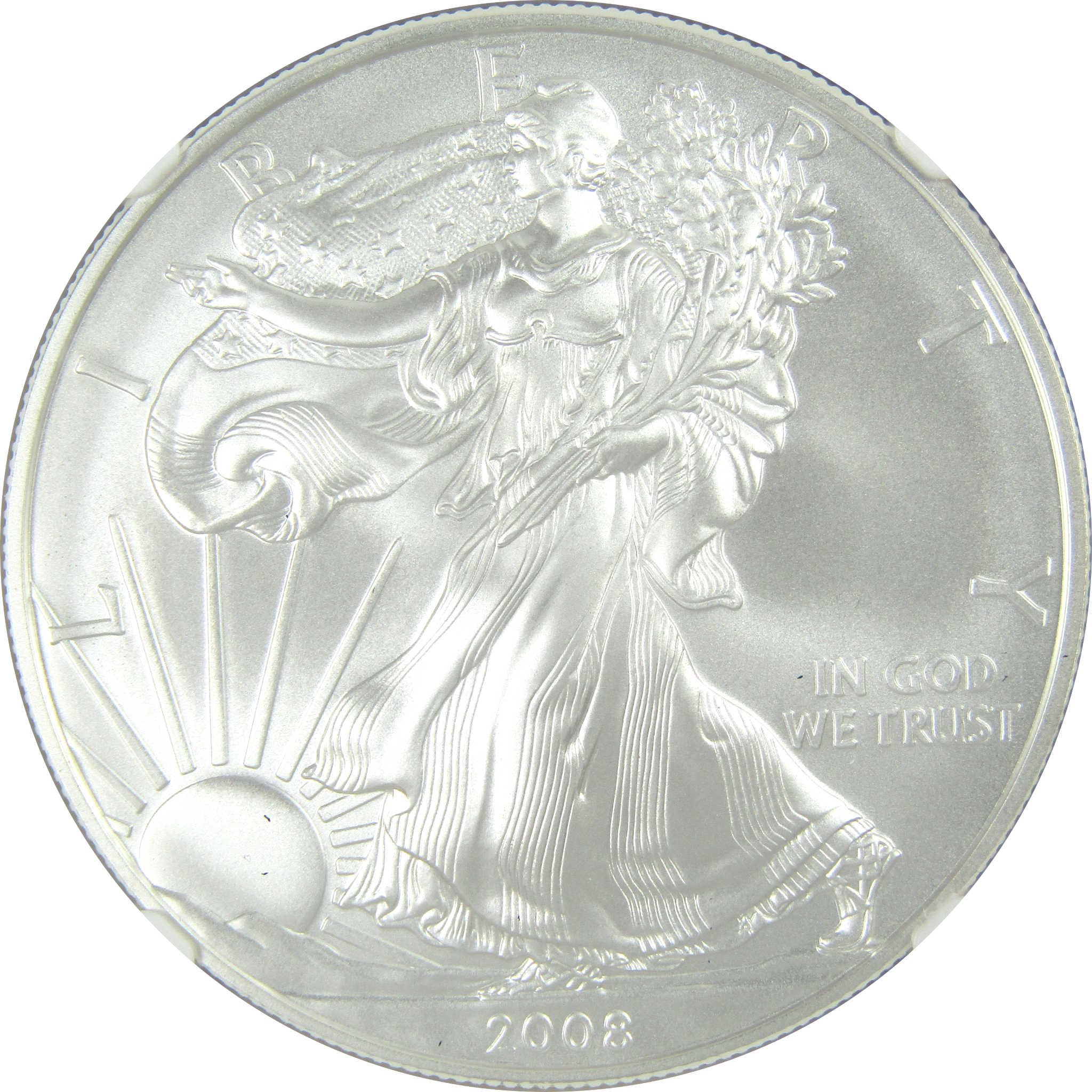 2008 W American Silver Eagle MS 70 NGC Burnished $1 SKU:CPC9566