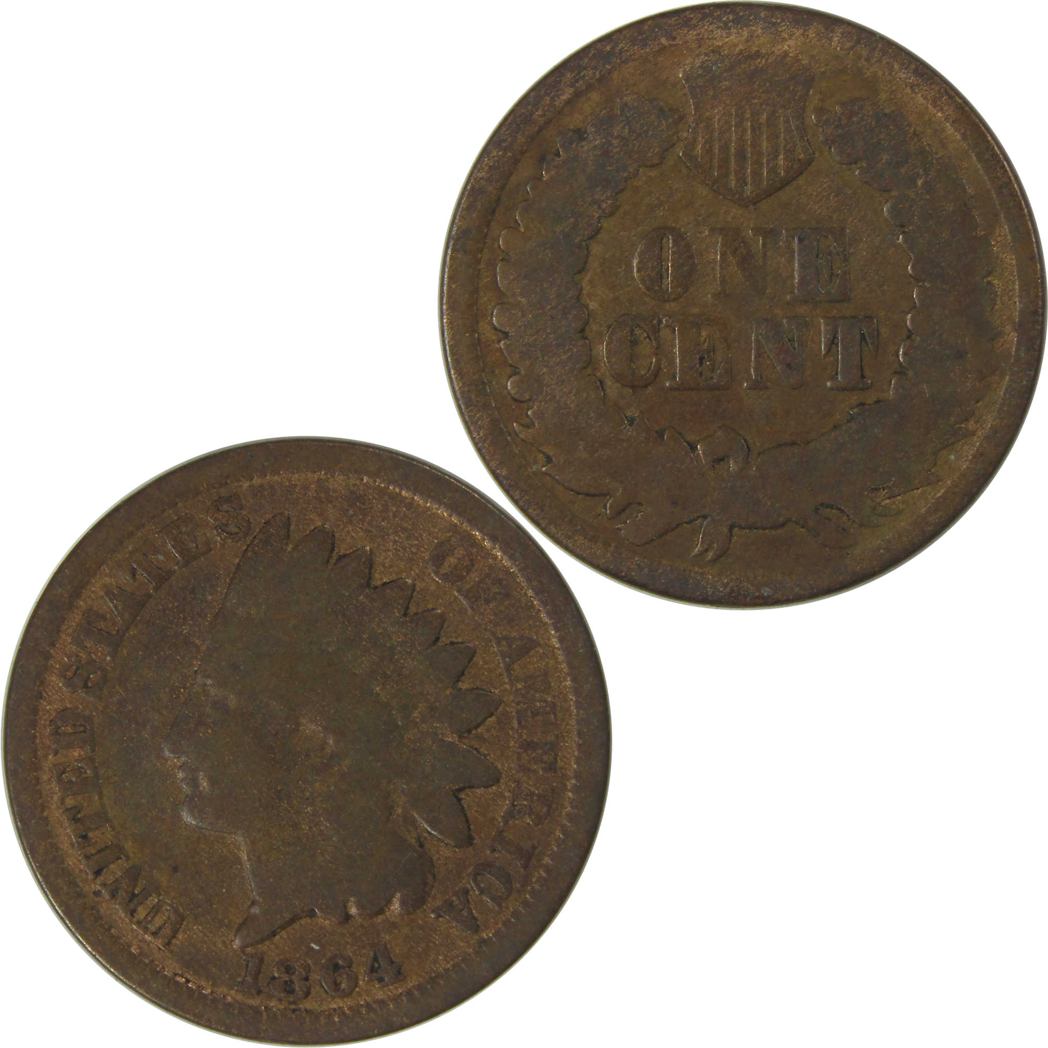 1864 Indian Head Cent G Good Bronze Penny 1c Coin SKU:I22694