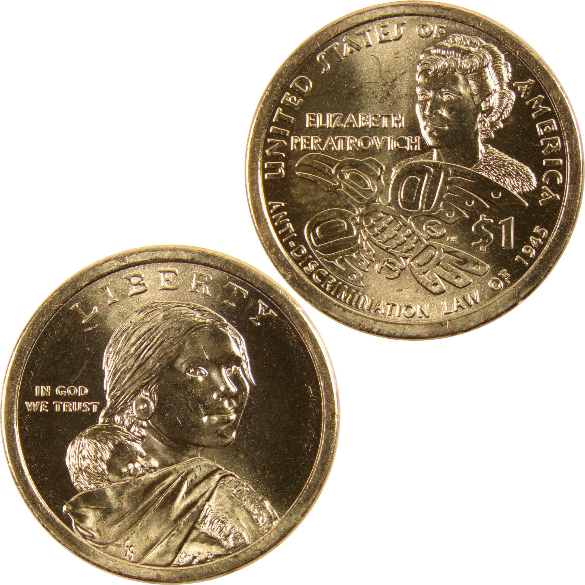 2020 P Elizabeth Peratrovich Native American Dollar BU Uncirculated $1