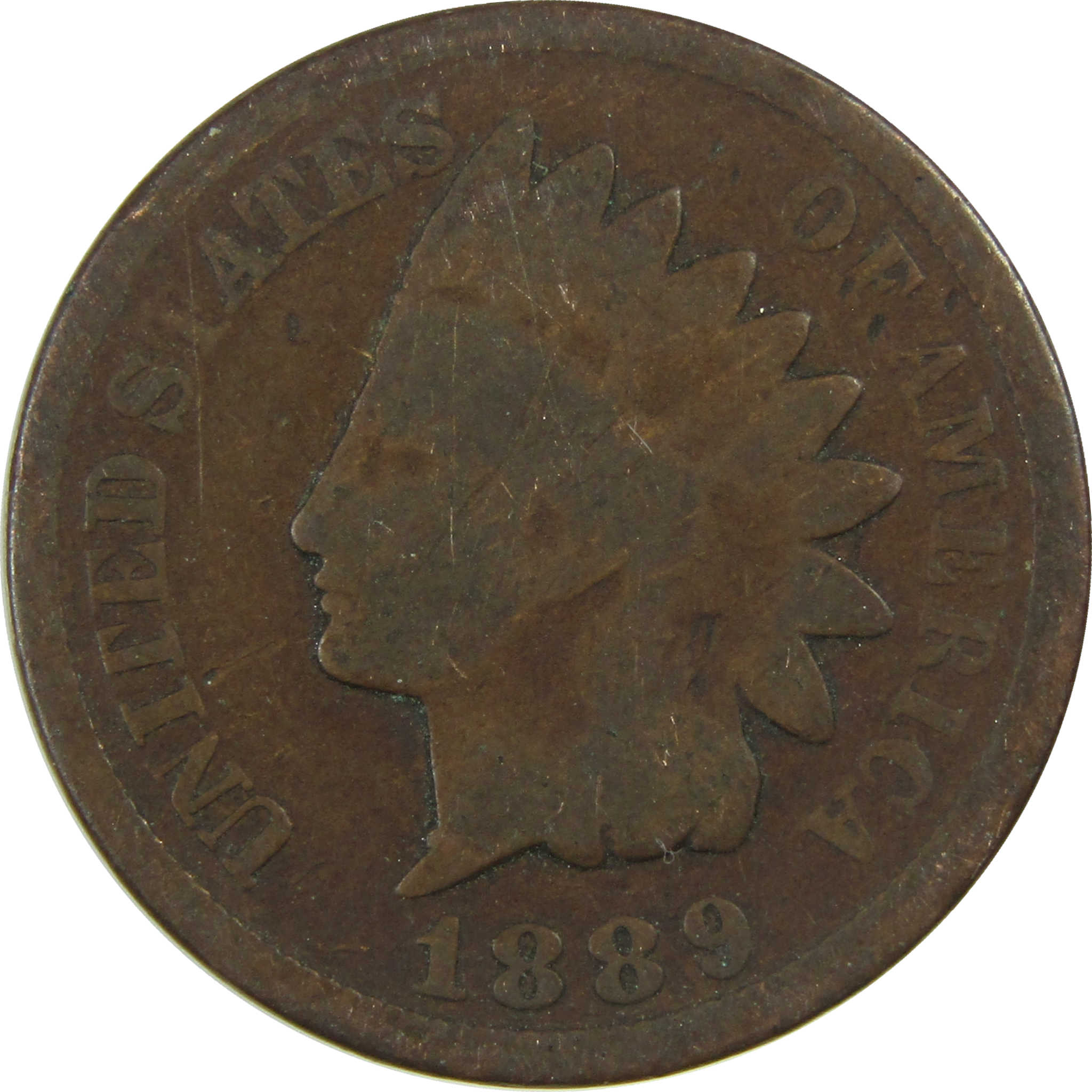 1889 Indian Head Cent G Good Penny 1c Coin SKU:I27038