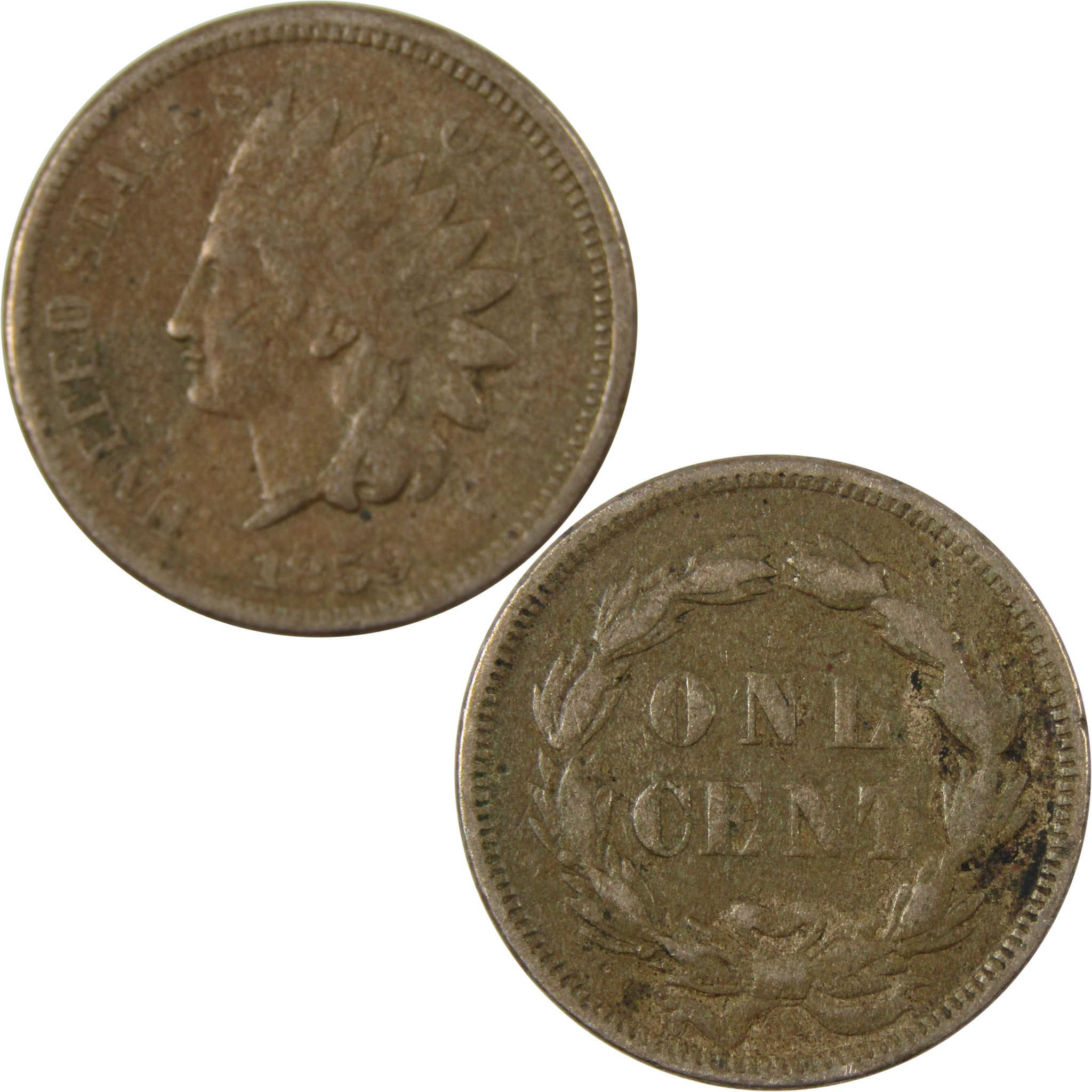 1859 Indian Head Cent VG Very Good Penny 1c Coin SKU:CP1294