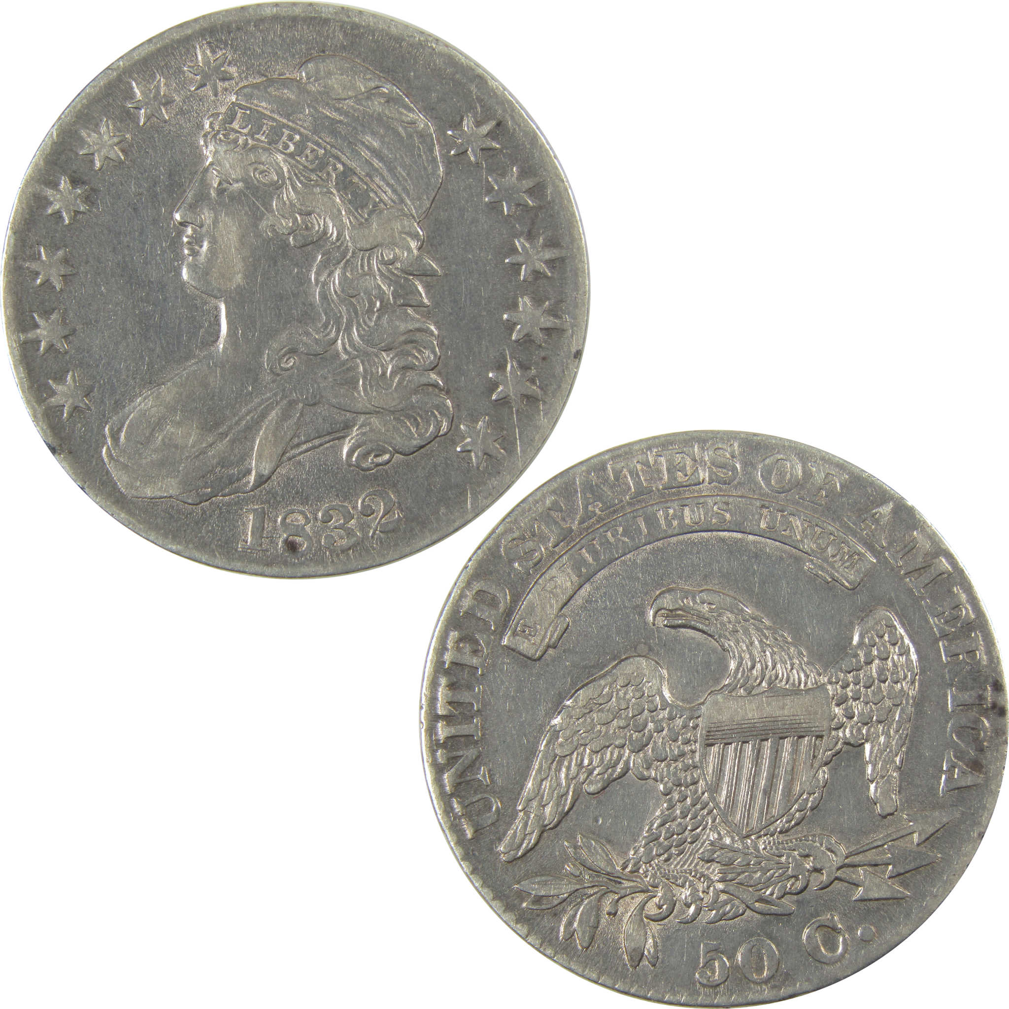 1832 Capped Bust Half Dollar AU About Uncirculated Silver SKU:I20006