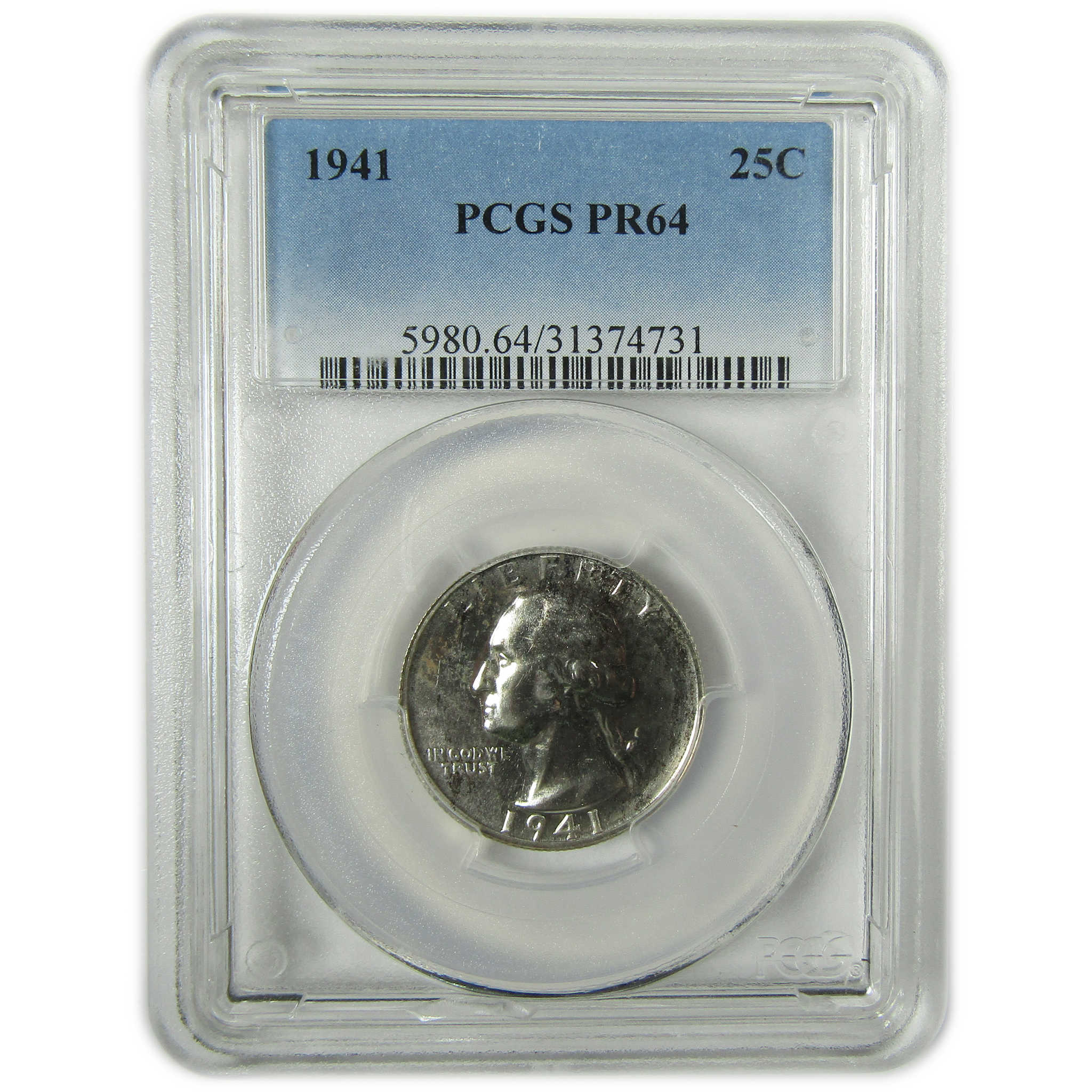 1941 Washington Silver Quarter PR 64 PCGS Proof 25c Coin SKU:CP1537