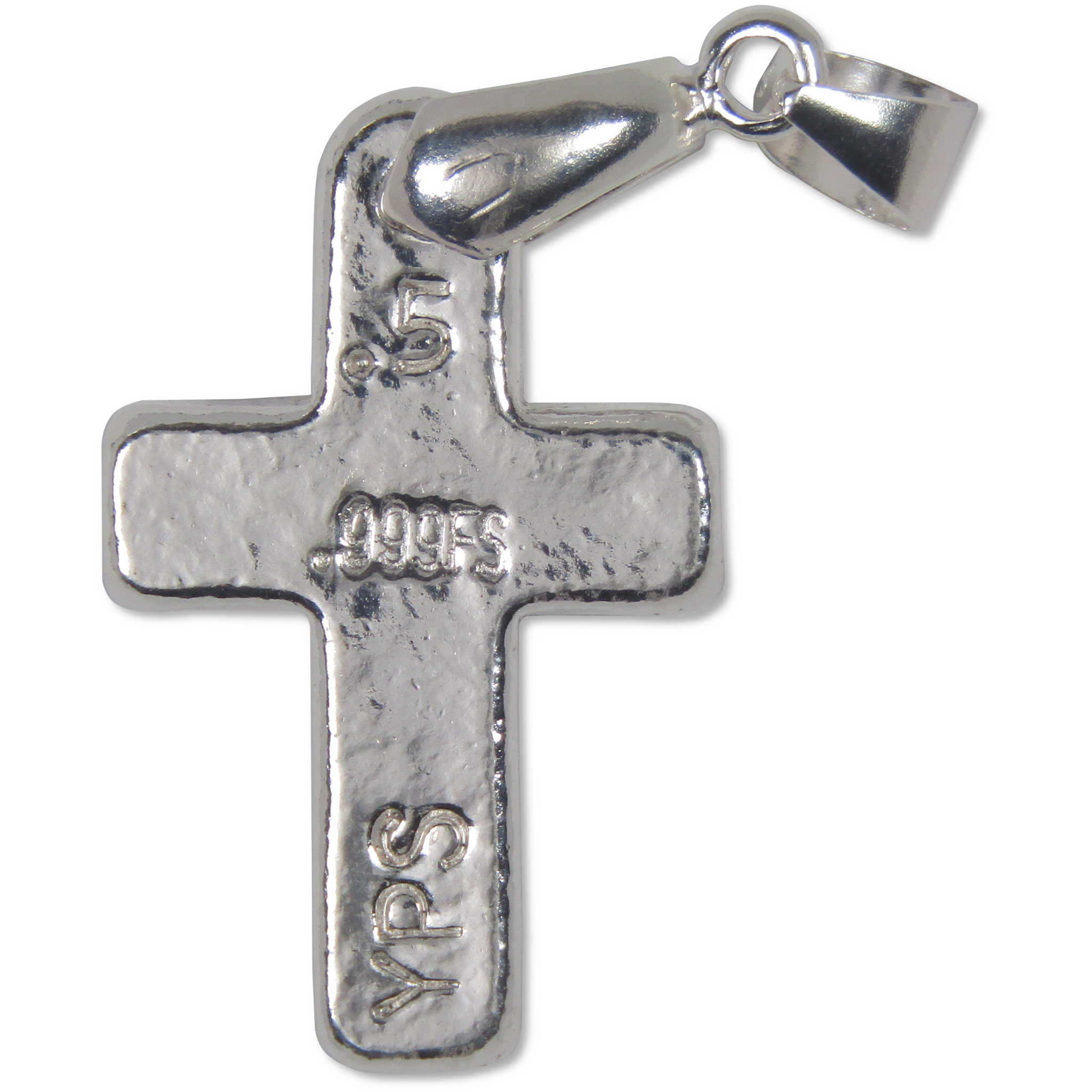 1/2 oz .999 Hand-Poured Silver Cross with Bail