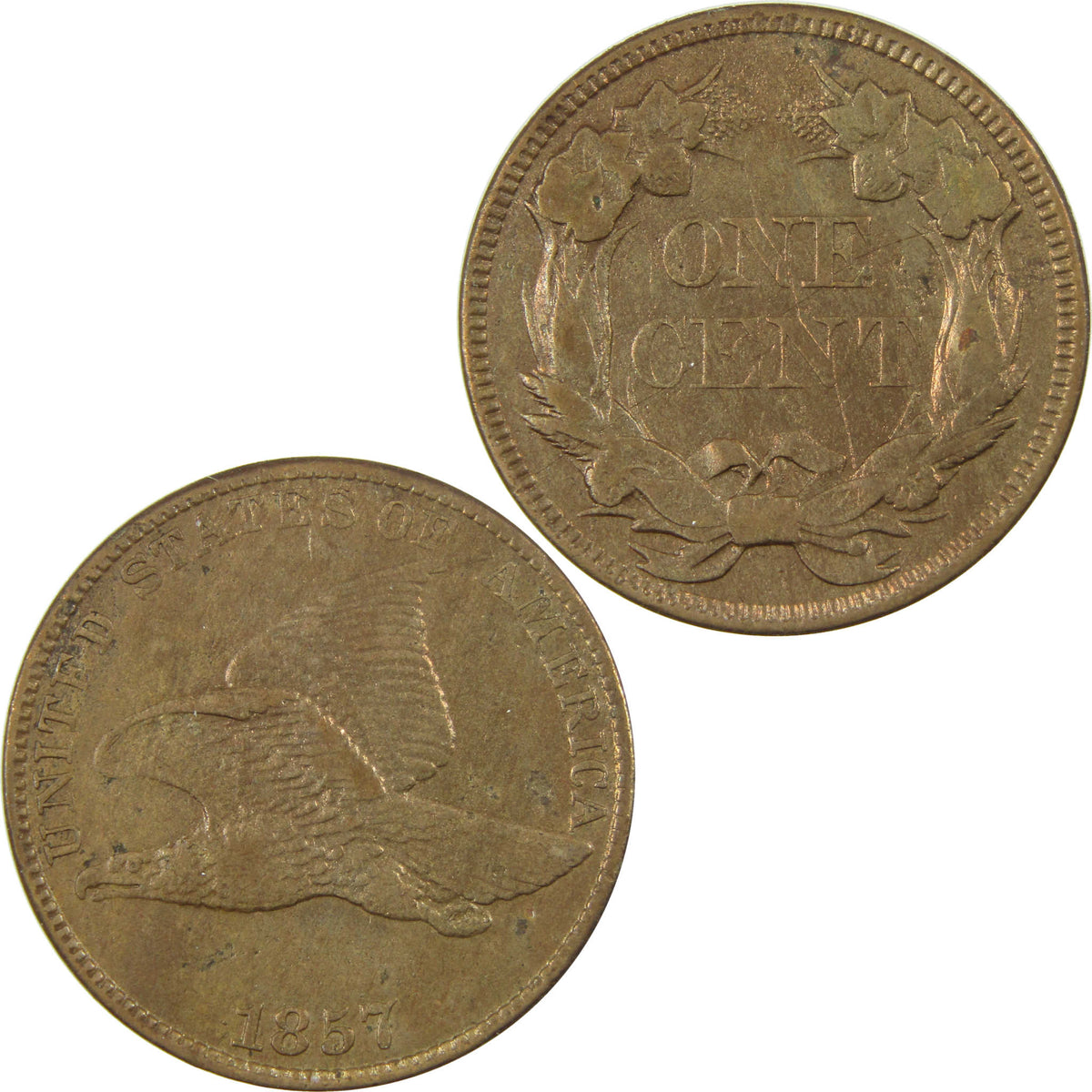 1857 Flying Eagle Cent XF EF Extremely Fine Details 1c Coin SKU:CP1808