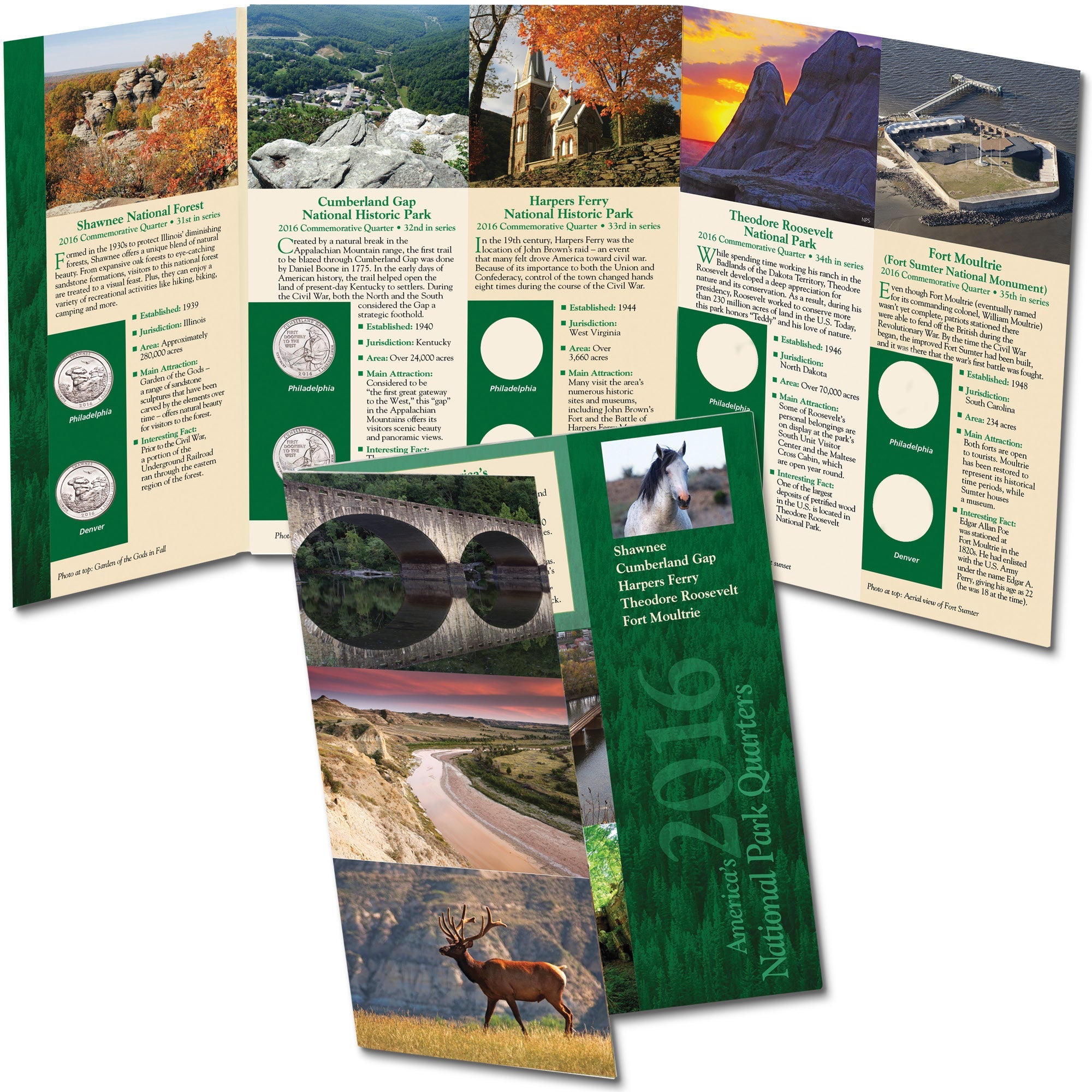 2016 America's National Park Quarter Series Colorful Folder Littleton