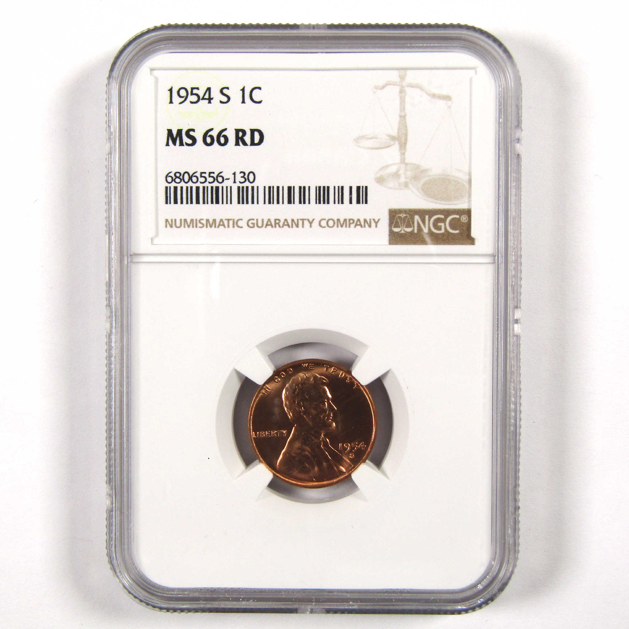 1954 S Lincoln Wheat Cent MS 66 RD NGC Penny 1c Unc SKU:I11566