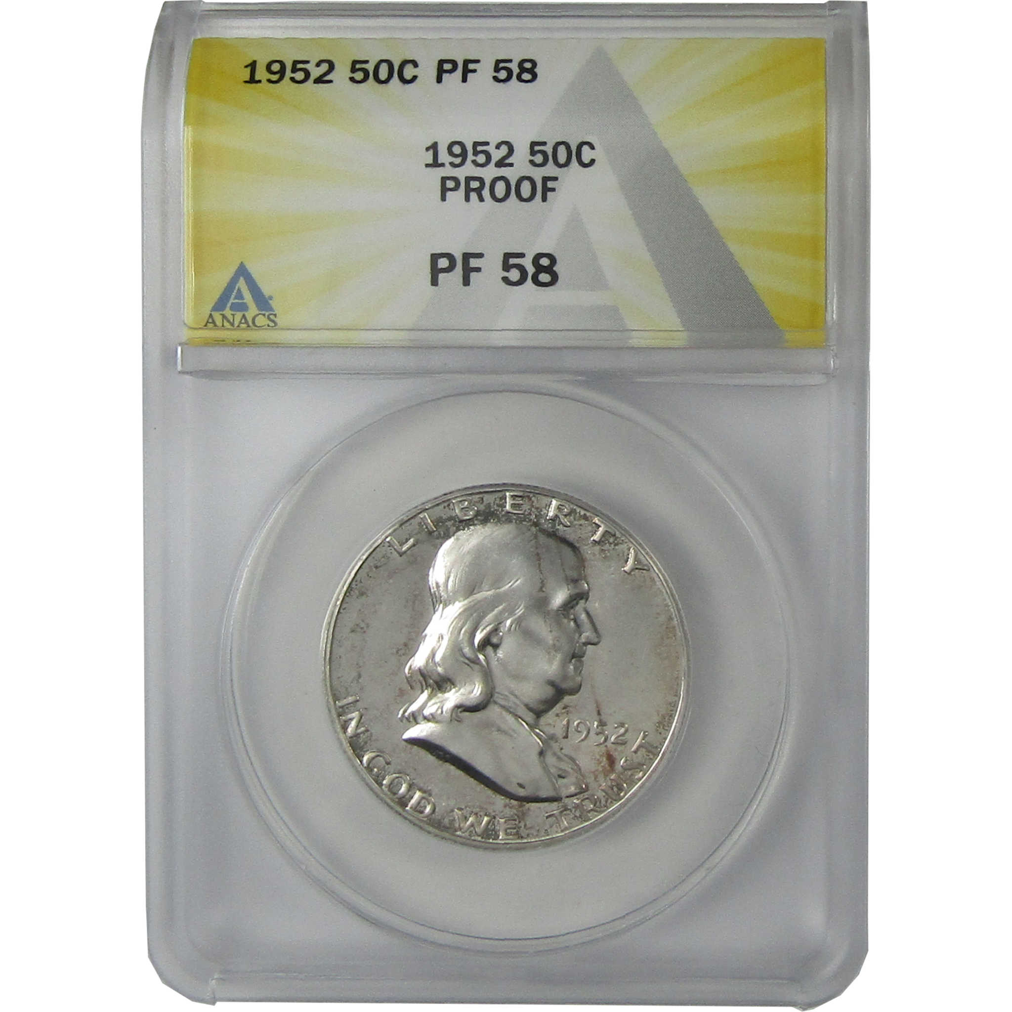 1952 Franklin Silver Half Dollar PF 58 ANACS Proof 50c Coin SKU:I25568