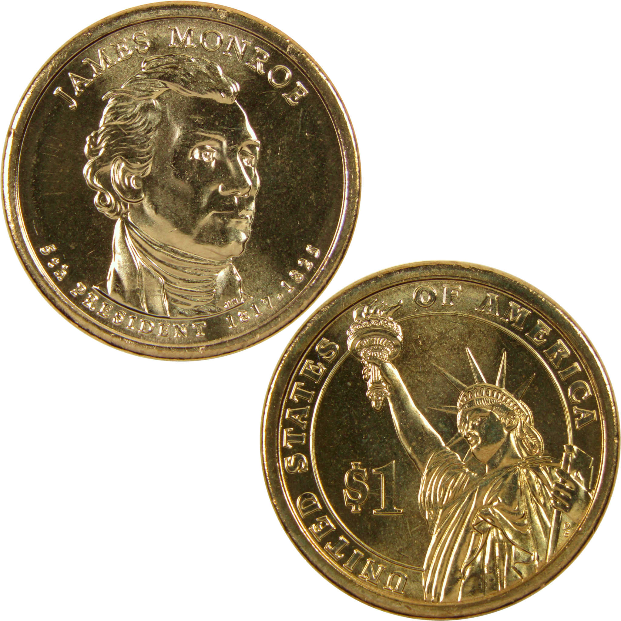 2008 D James Monroe Presidential Dollar BU Uncirculated $1 Coin
