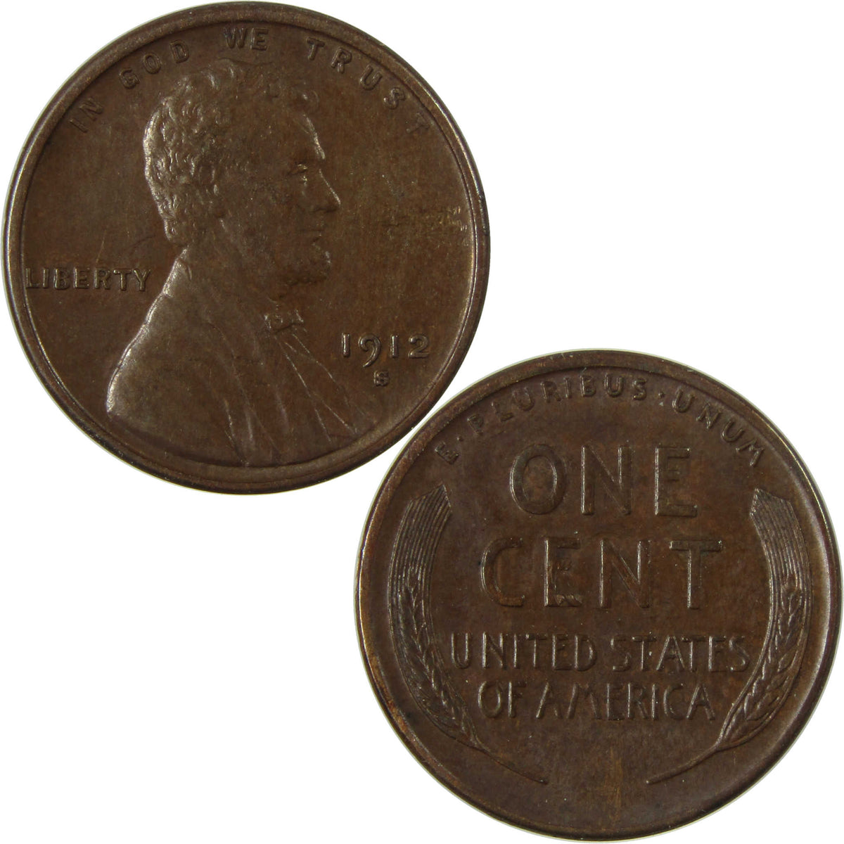 1912 S Lincoln Wheat Cent AU About Uncirculated Details SKU:I28247