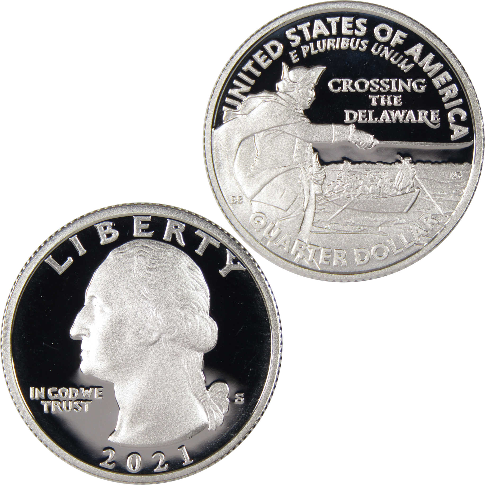 2021 S Washington Crossing the Delaware Quarter .999 Silver 25c Proof