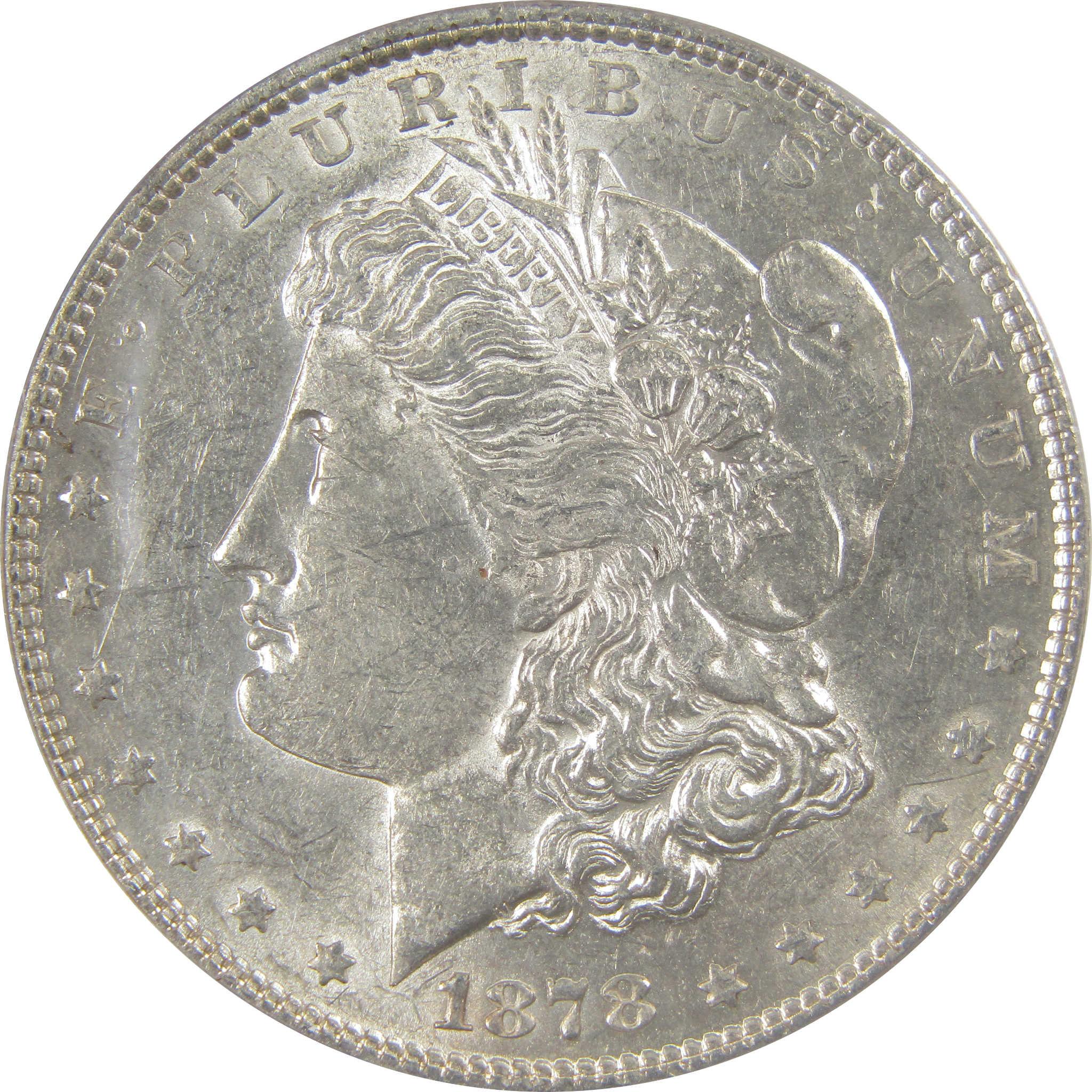 1878 7TF Rev 78 Morgan Silver Dollar AU 50 ANACS $1 Coin SKU:I24922 - Morgan coin - Morgan silver dollar - Morgan silver dollar for sale - Profile Coins &amp; Collectibles