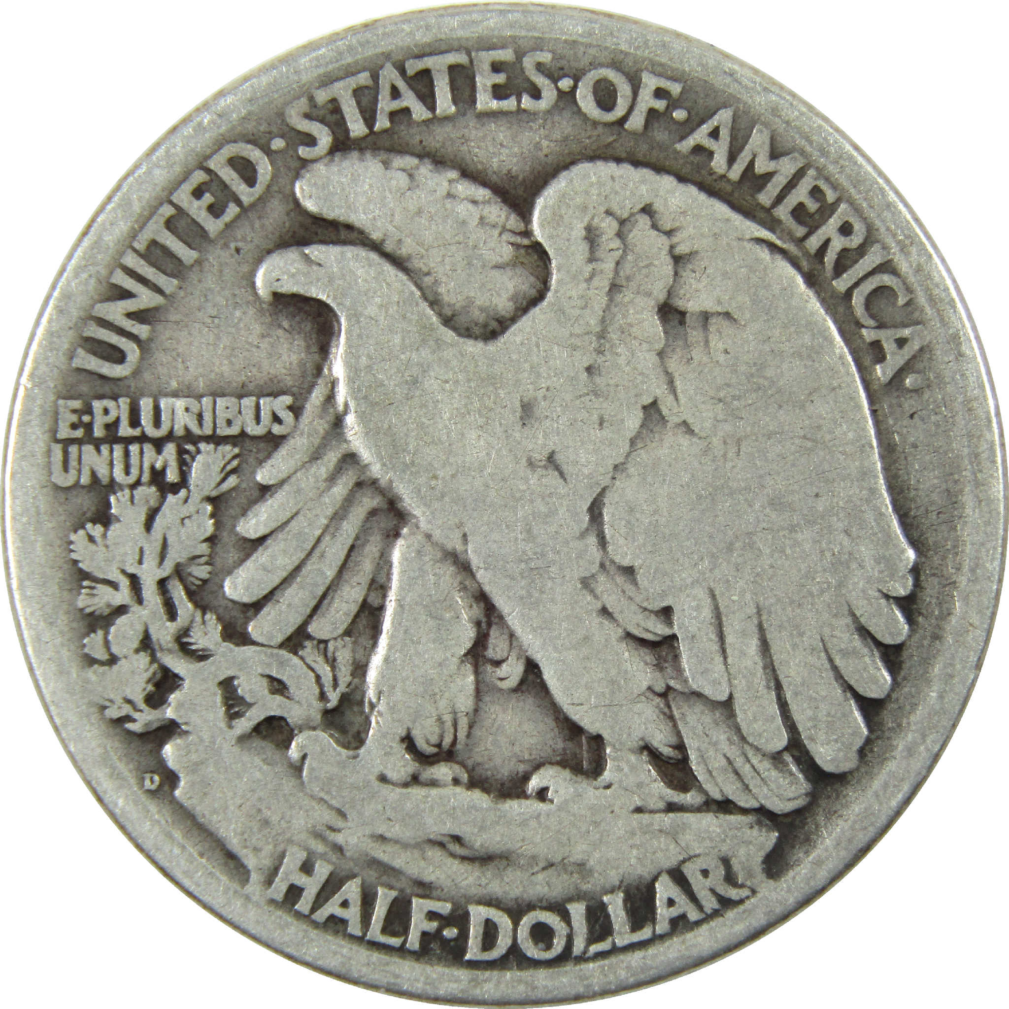 1918 D Liberty Walking Half Dollar G Good Silver 50c Coin SKU:I11884