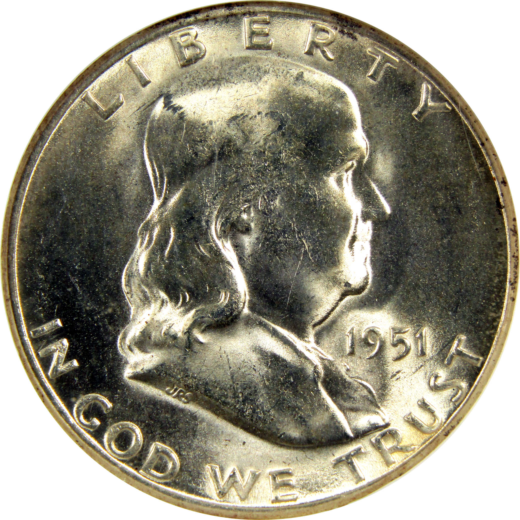 1951 S Franklin Half Dollar MS 64 FBL NGC 90% Silver 50c Unc SKU:I9278