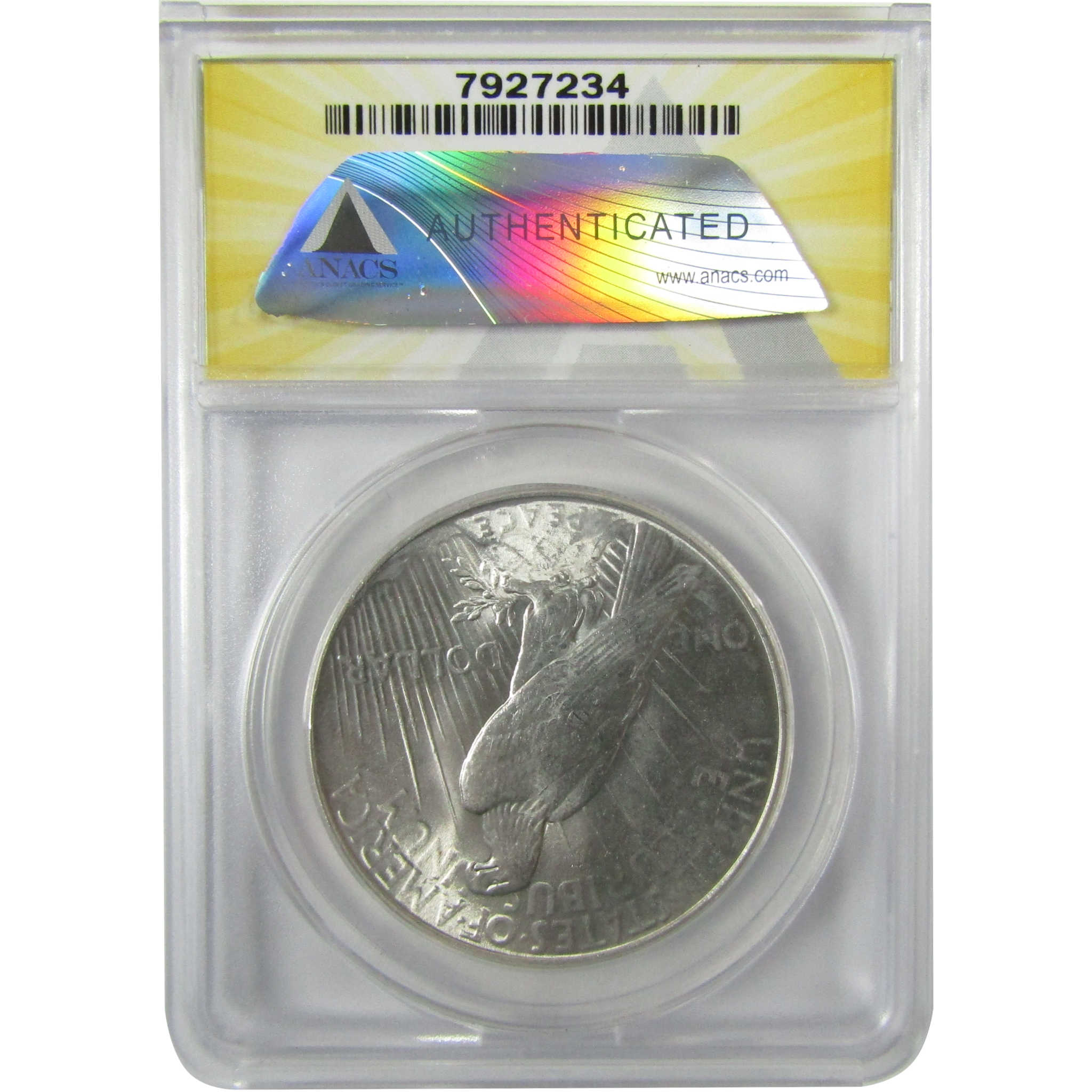 1934 Peace Silver Dollar MS 63 ANACS Uncirculated $1 Coin SKU:I28474