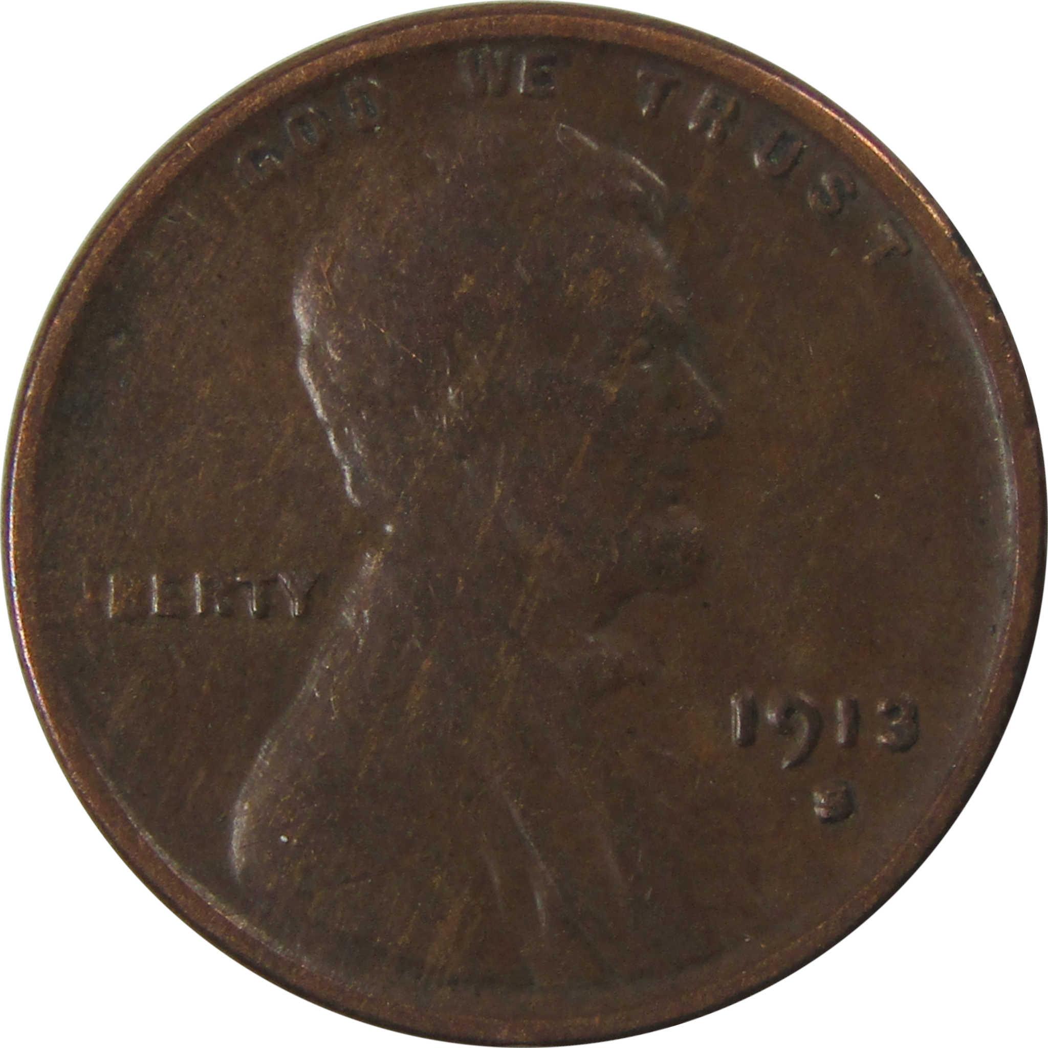 1913 S Lincoln Wheat Cent XF EF Extremely Fine Penny SKU:I24556