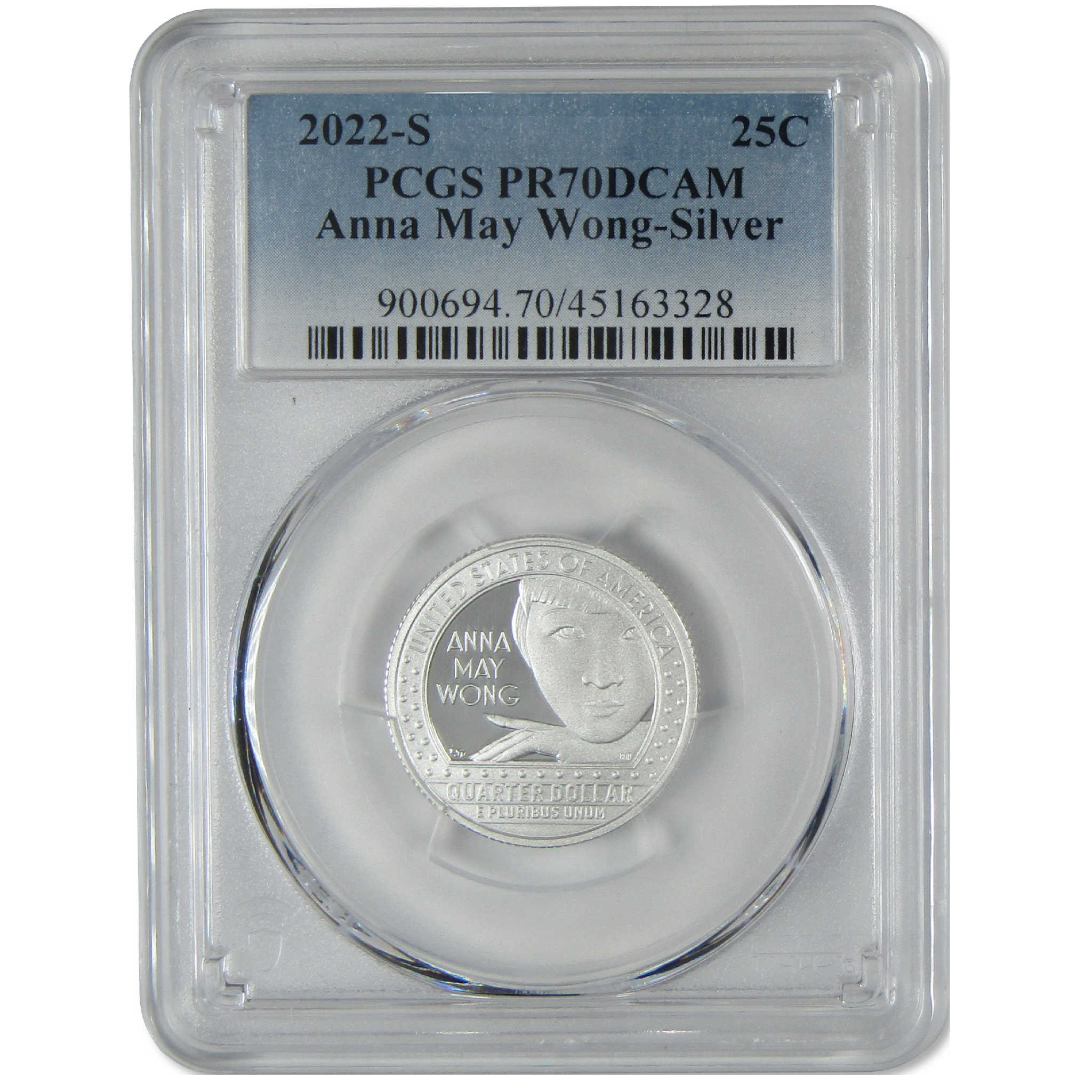 2022 S Anna May Wong American Women Silver Quarter PR 70 DCAM PCGS