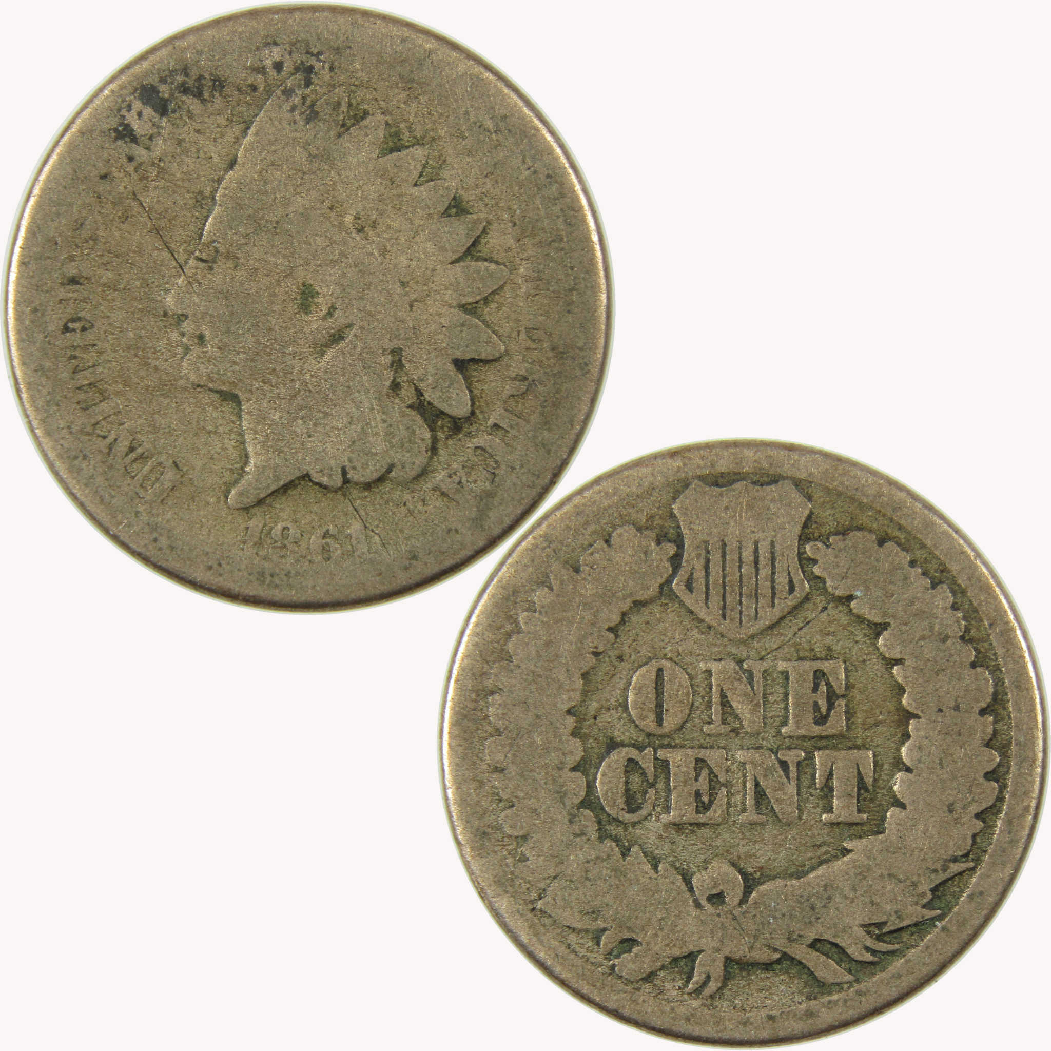 1861 Indian Head 1cAG About Good Penny 1c Coin SKU:CP1065
