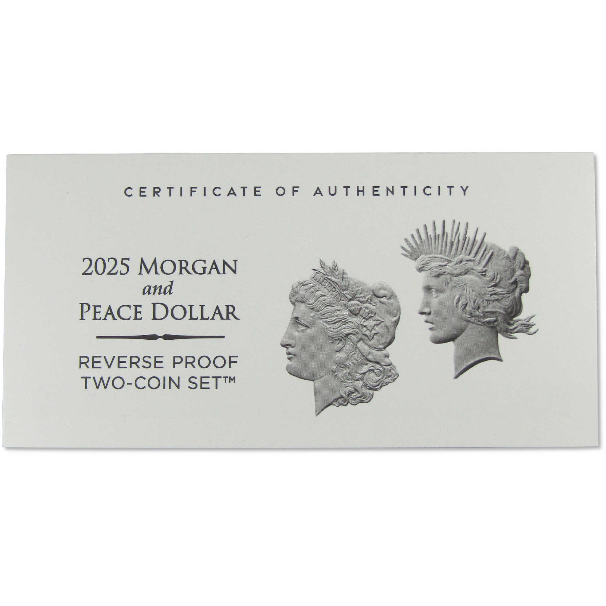 2025 Morgan and Peace Dollar Reverse Proof Two-Coin Set OGP COA
