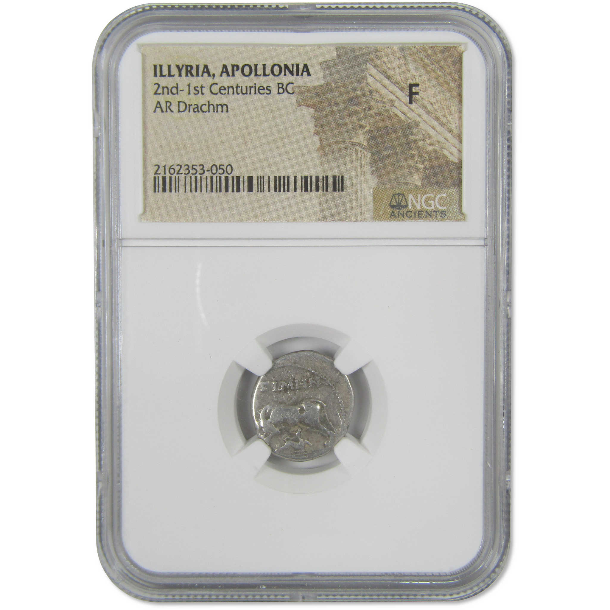 Illyria Apollonia Drachm F Fine NGC Silver Drachm Ancient SKU:OPC199