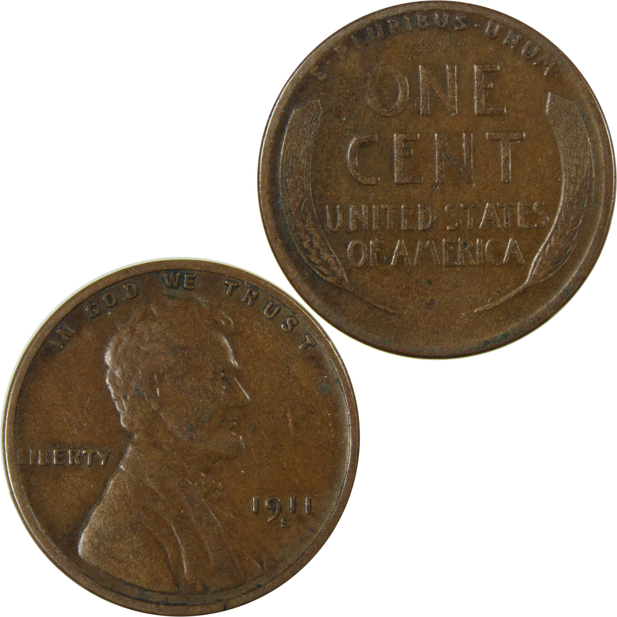 1911 S Lincoln Wheat Cent VF Very Fine Penny 1c Coin SKU:I26383