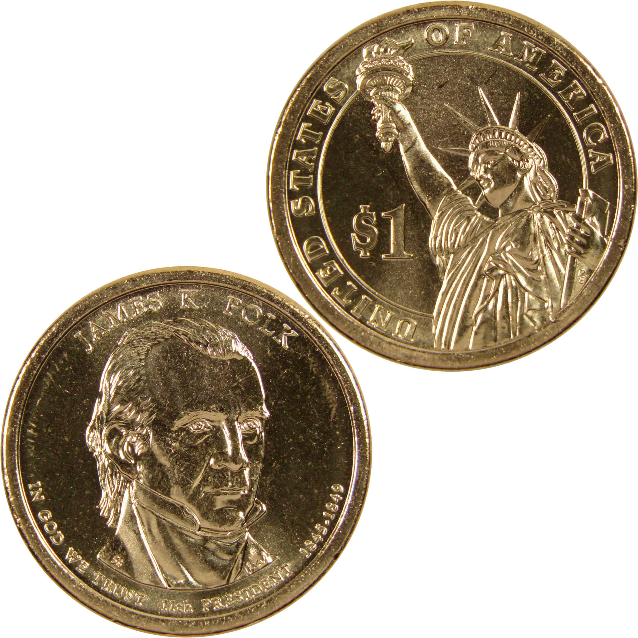 2009 P James K Polk Presidential Dollar BU Uncirculated $1 Coin