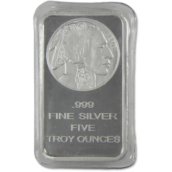 Indian Head Buffalo 5 oz .999 Silver Bar Collectible
