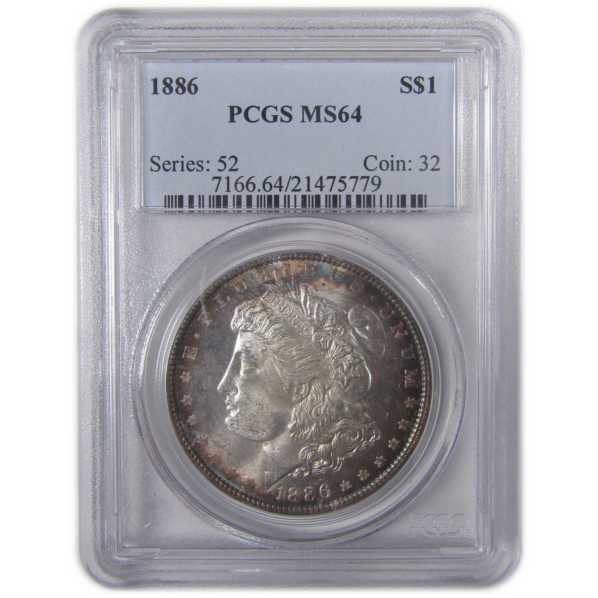 1886 Morgan Dollar MS 64 PCGS Silver Uncirculated $1 Toned SKU:CPC9885