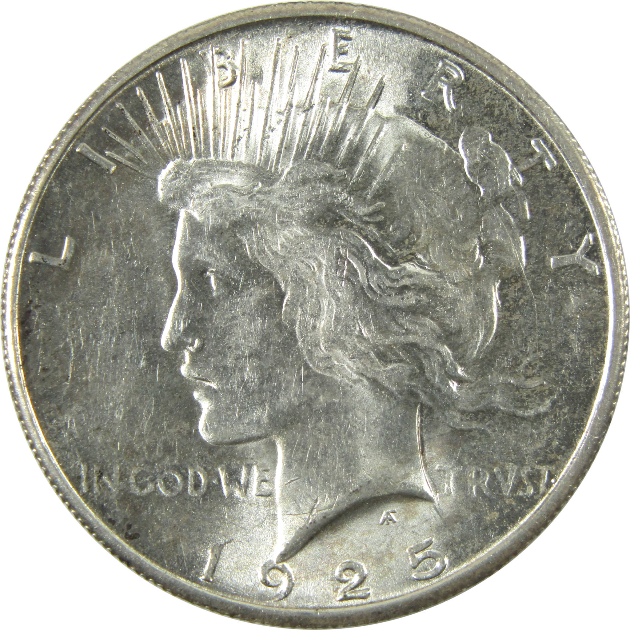 1925 S Peace Dollar Borderline Uncirculated Silver $1 Coin SKU:I14905