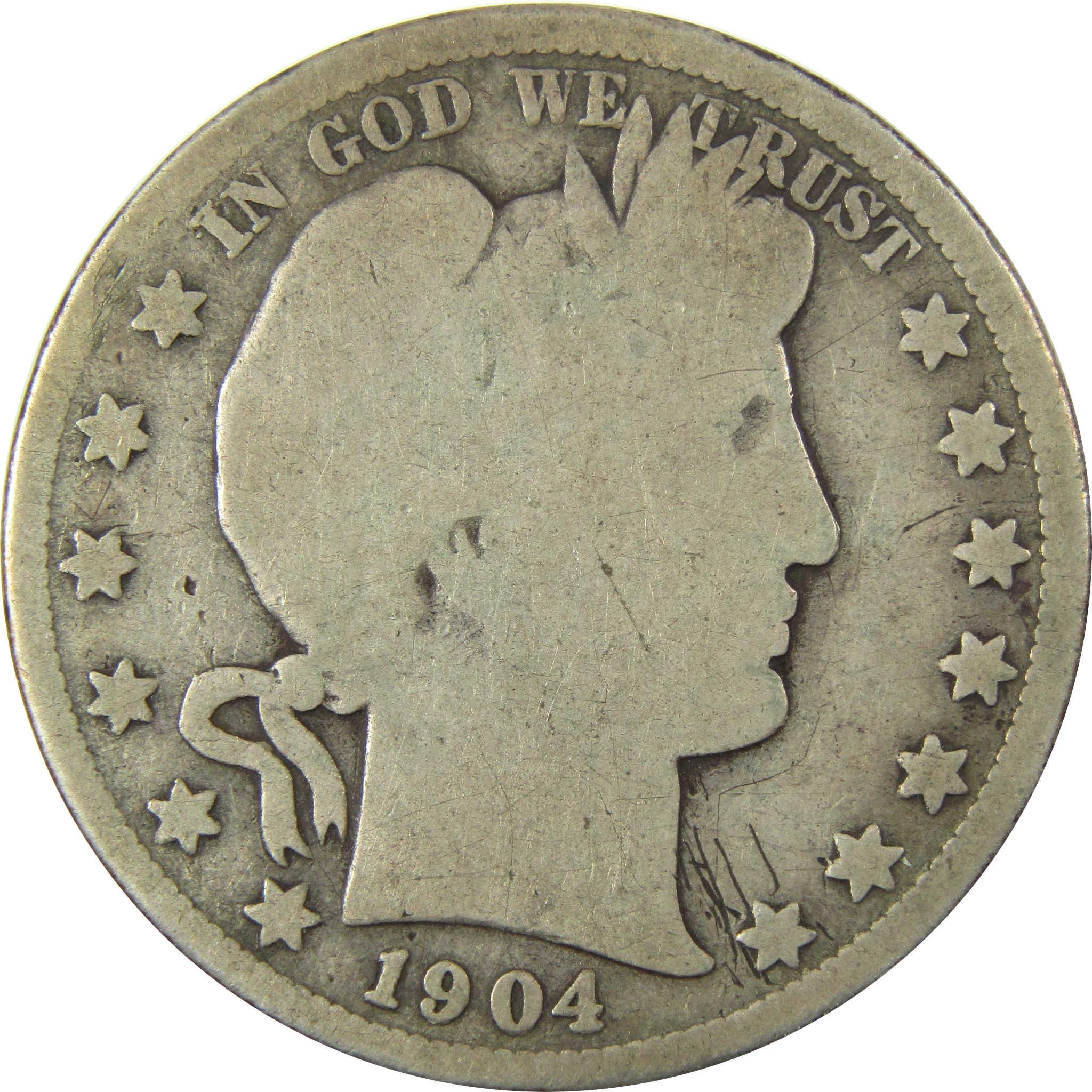 1904 S Barber Silver 50c AG About Good Details 50c CoinSKU:CP1484