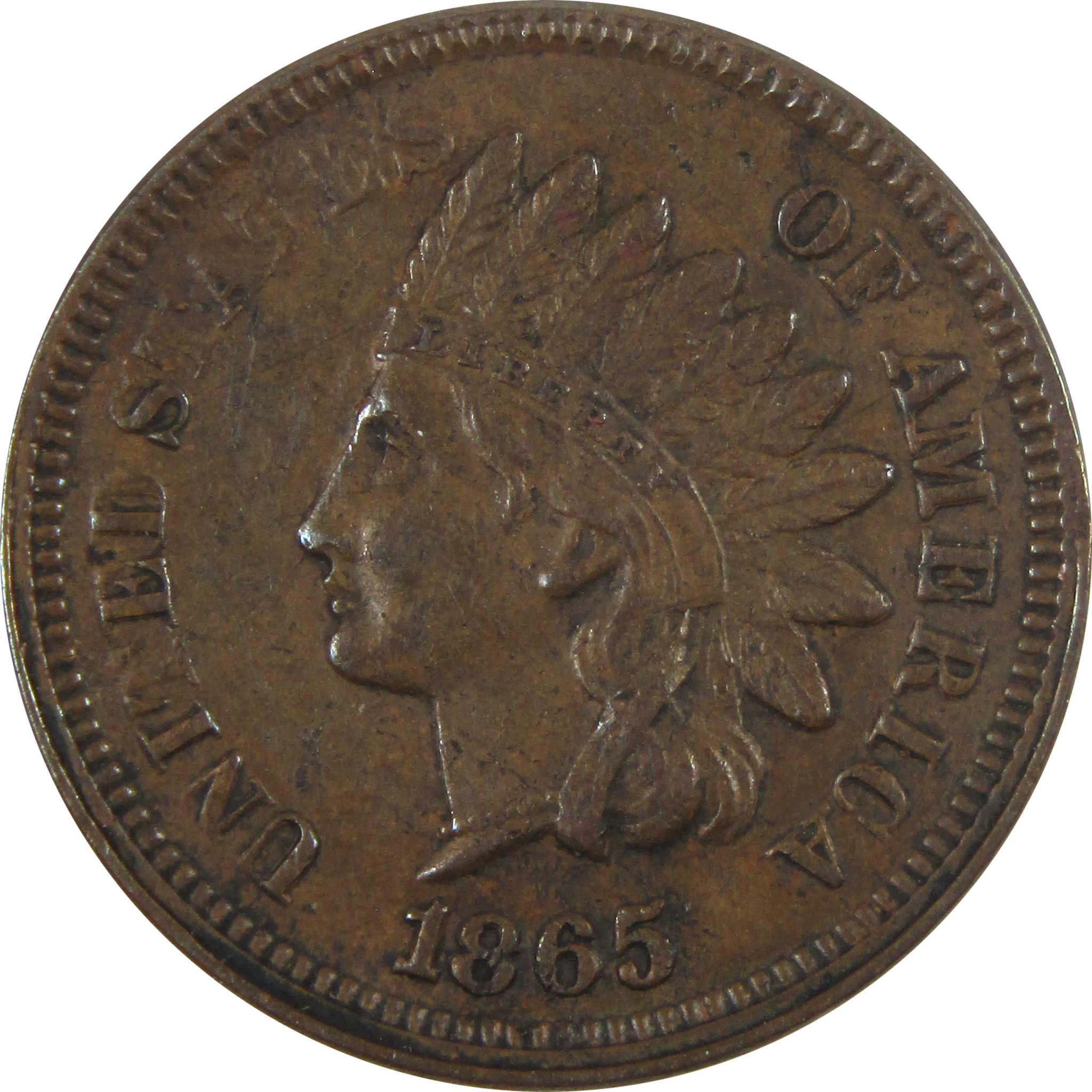 1865 Fancy 5 Indian Head Cent XF EF Extremely Fine Penny SKU:I14524