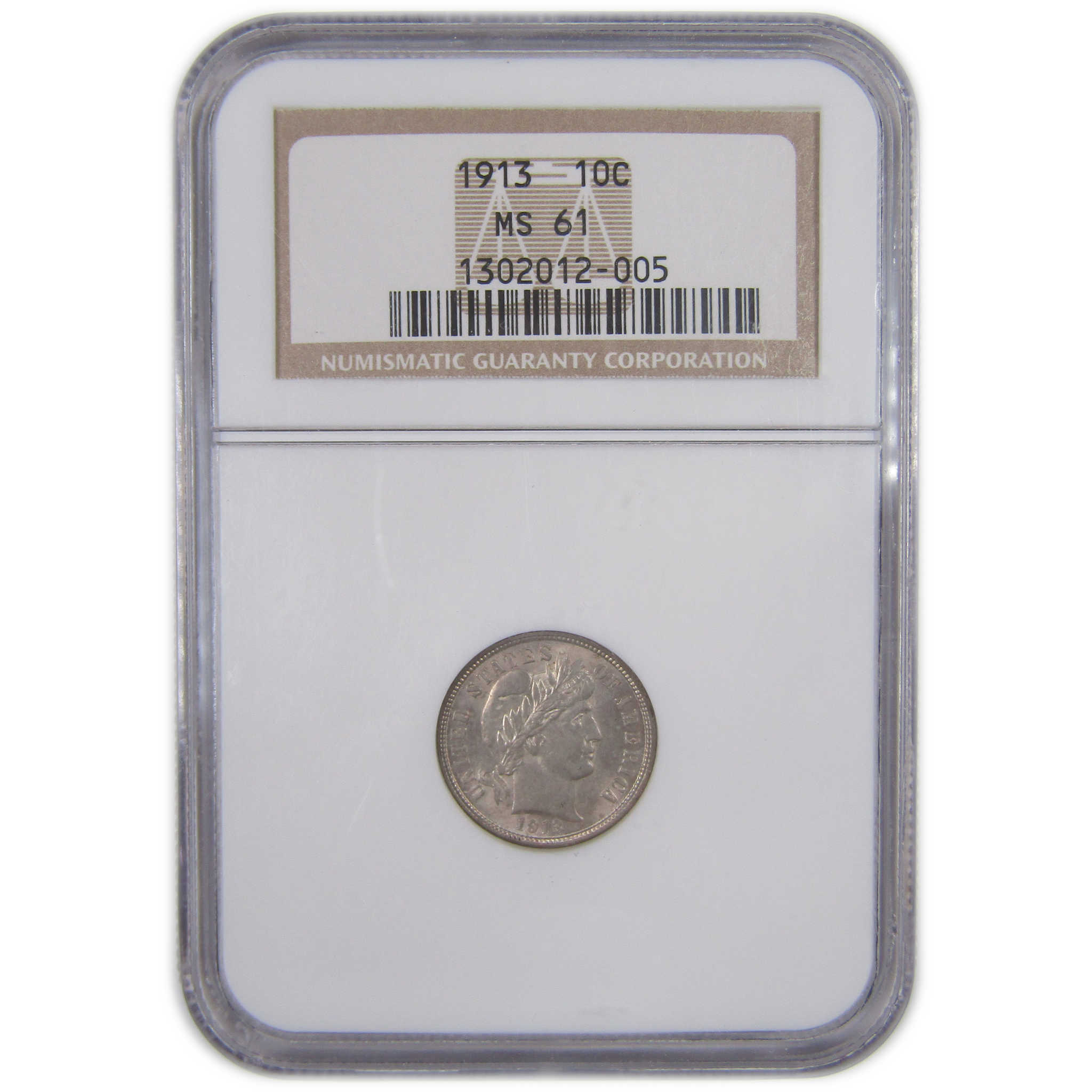 1913 Barber Dime MS 61 NGC Silver Uncirculated 10c Coin SKU:I16813