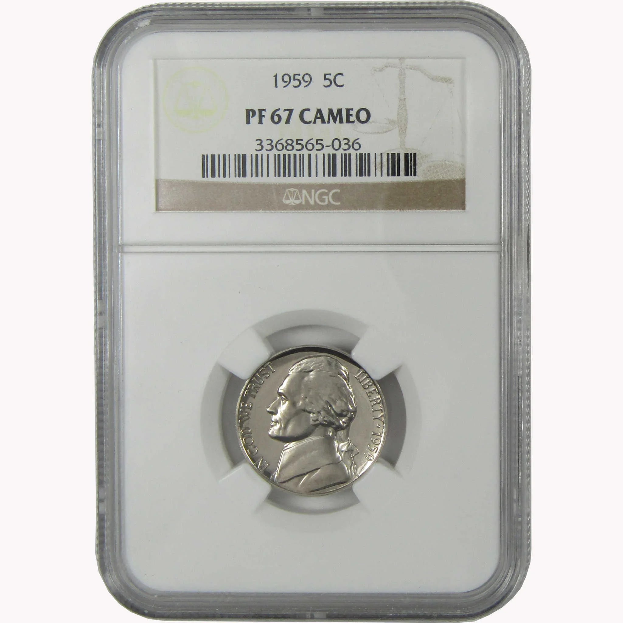 1959 Jefferson Nickel PF 67 CAM NGC Proof 5c Coin SKU:I26439